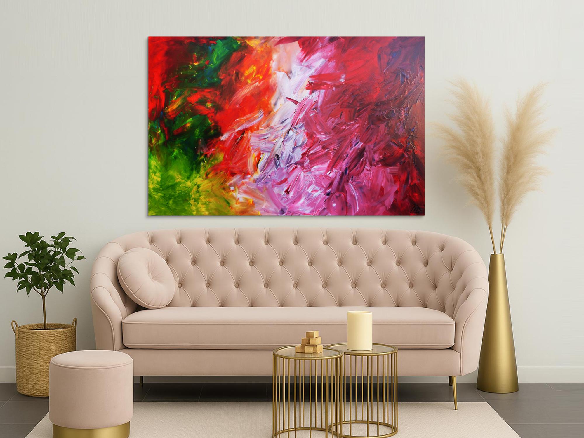 Modernes Acrylgemälde bunt modern mit vielen Farben