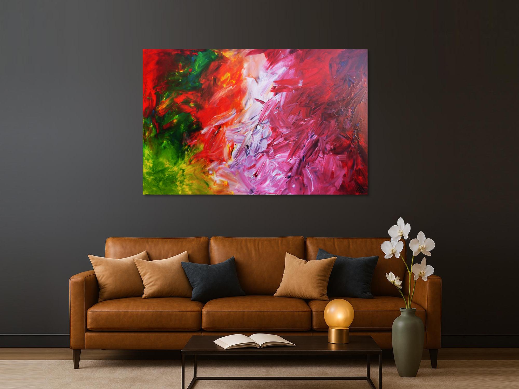 Modernes Acrylgemälde bunt modern mit vielen Farben