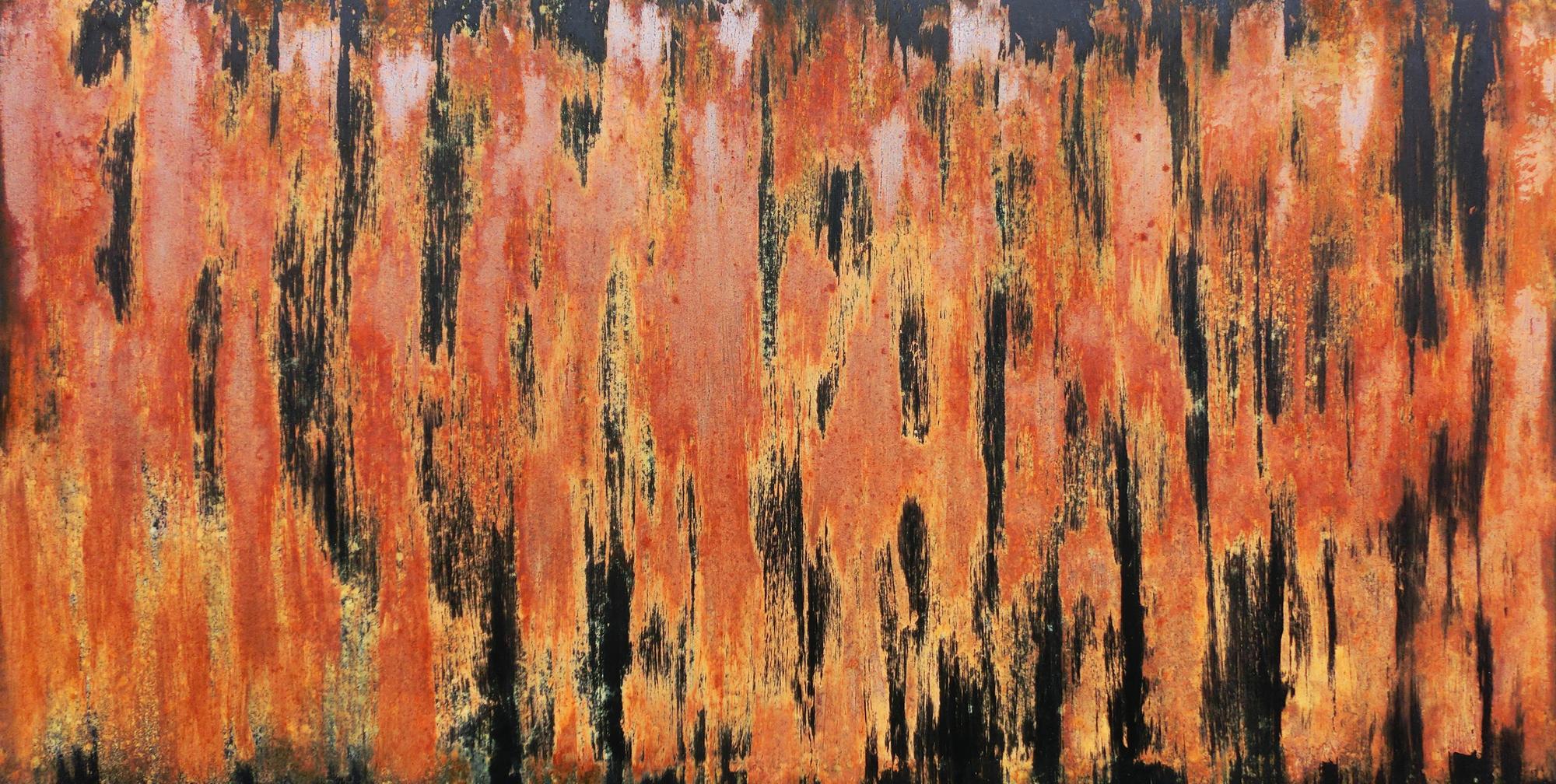 Abstraktes Gemälde aus echtem Rost sehr modern