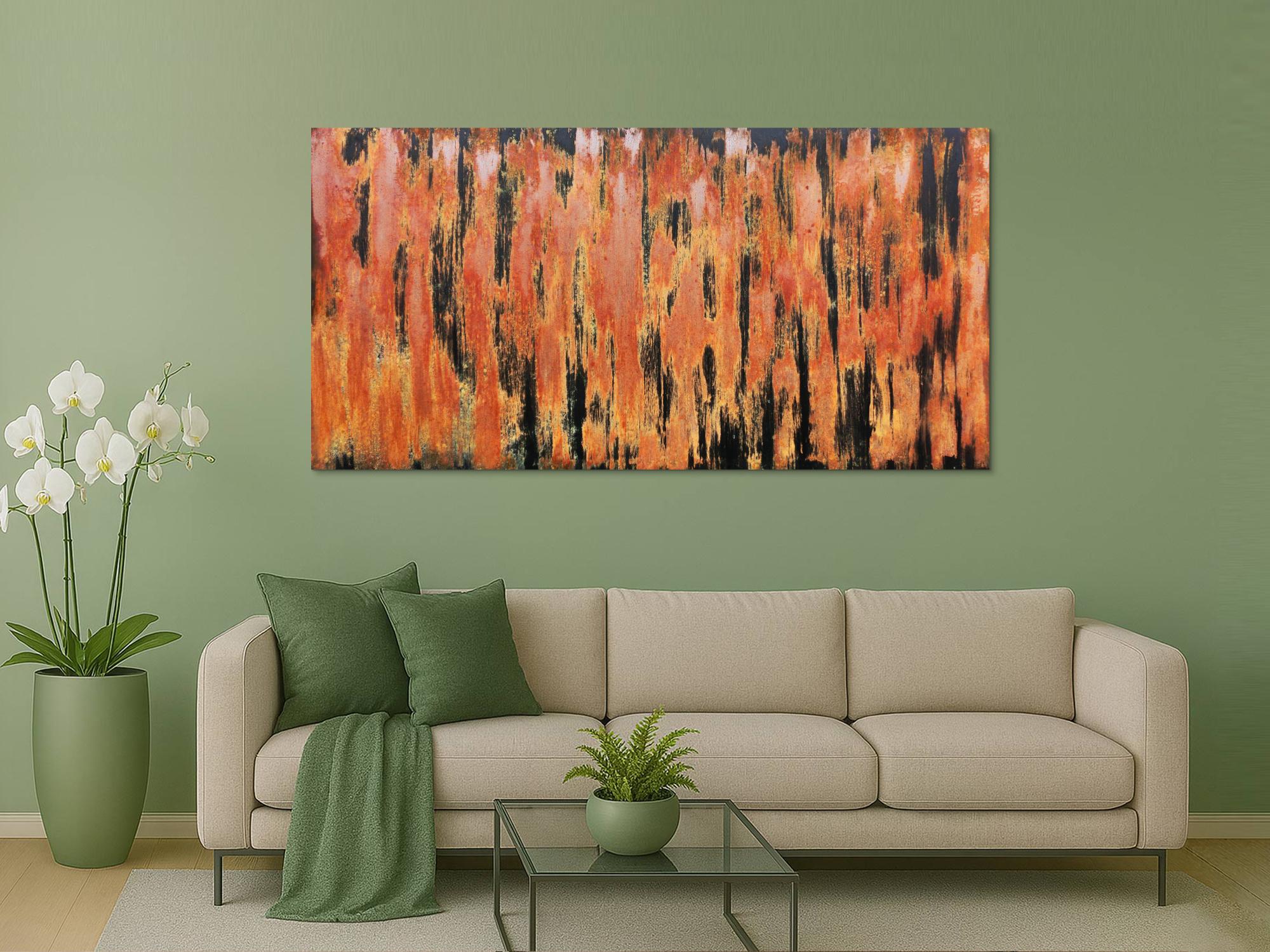 Abstraktes Gemälde aus echtem Rost sehr modern