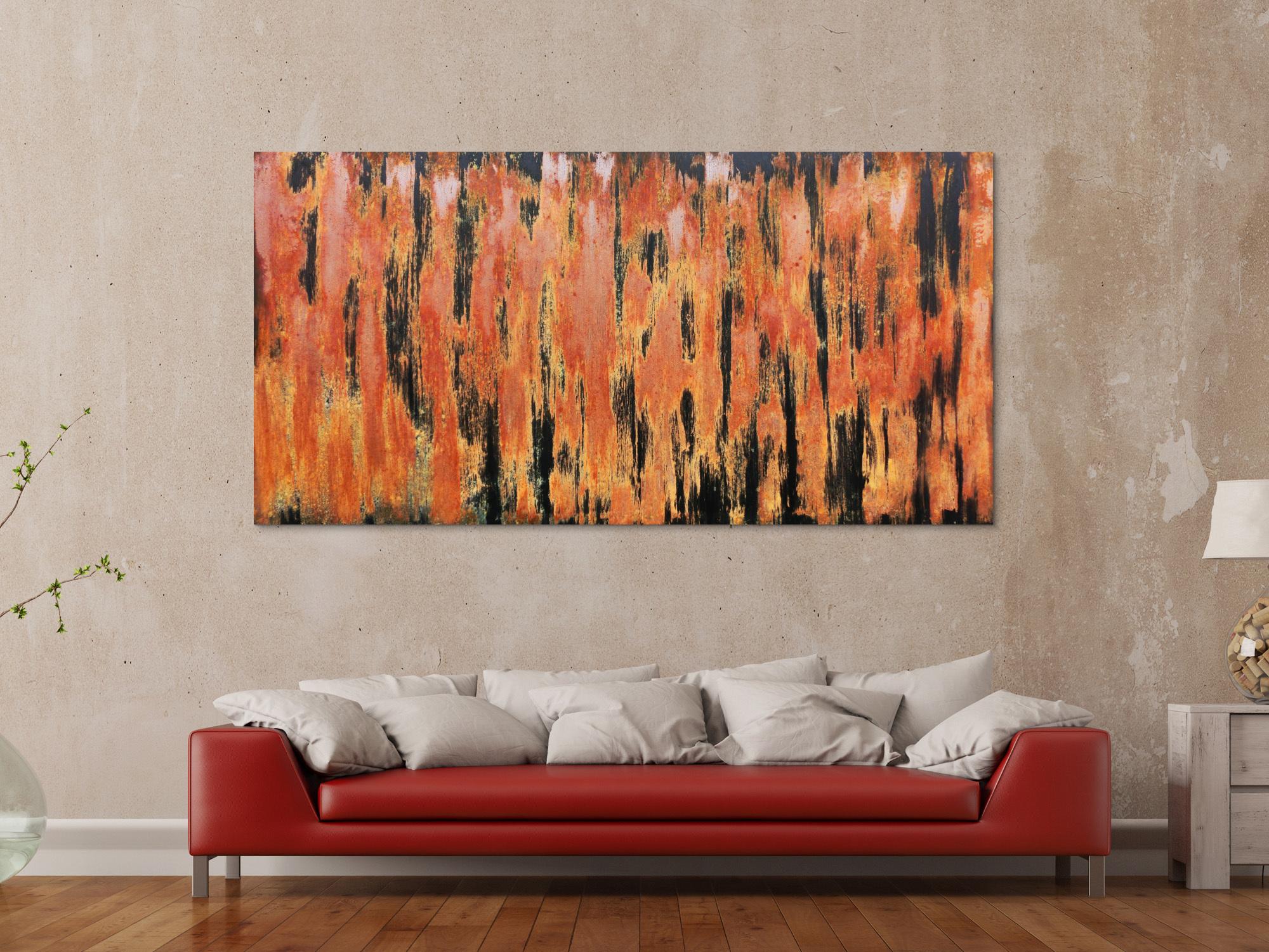 Abstraktes Gemälde aus echtem Rost sehr modern