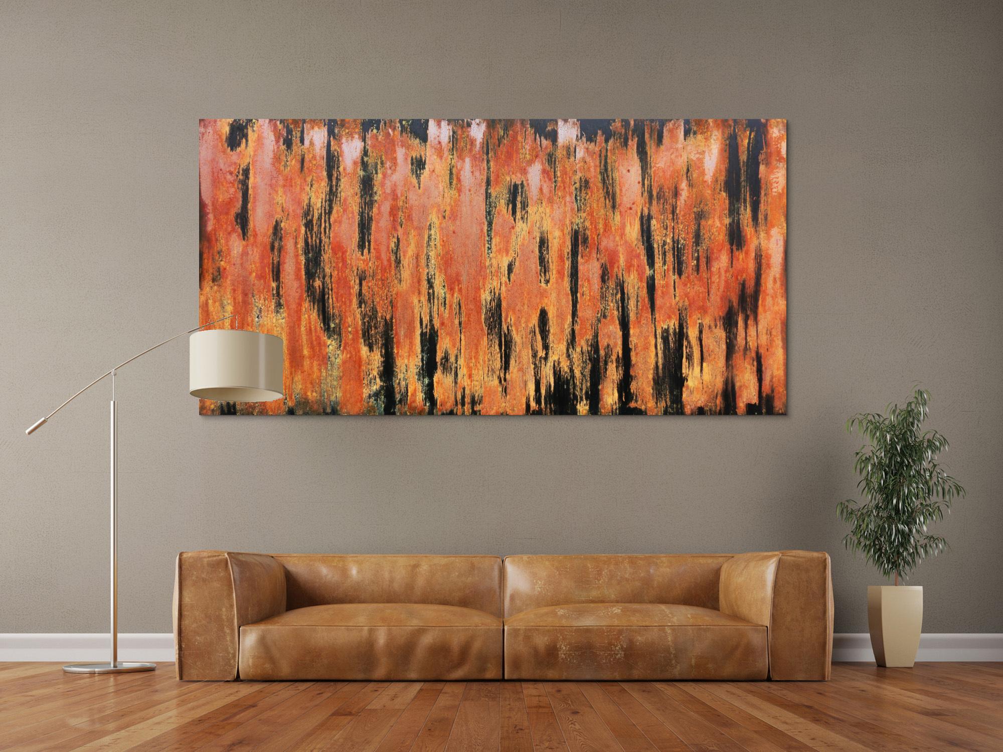 Abstraktes Gemälde aus echtem Rost sehr modern