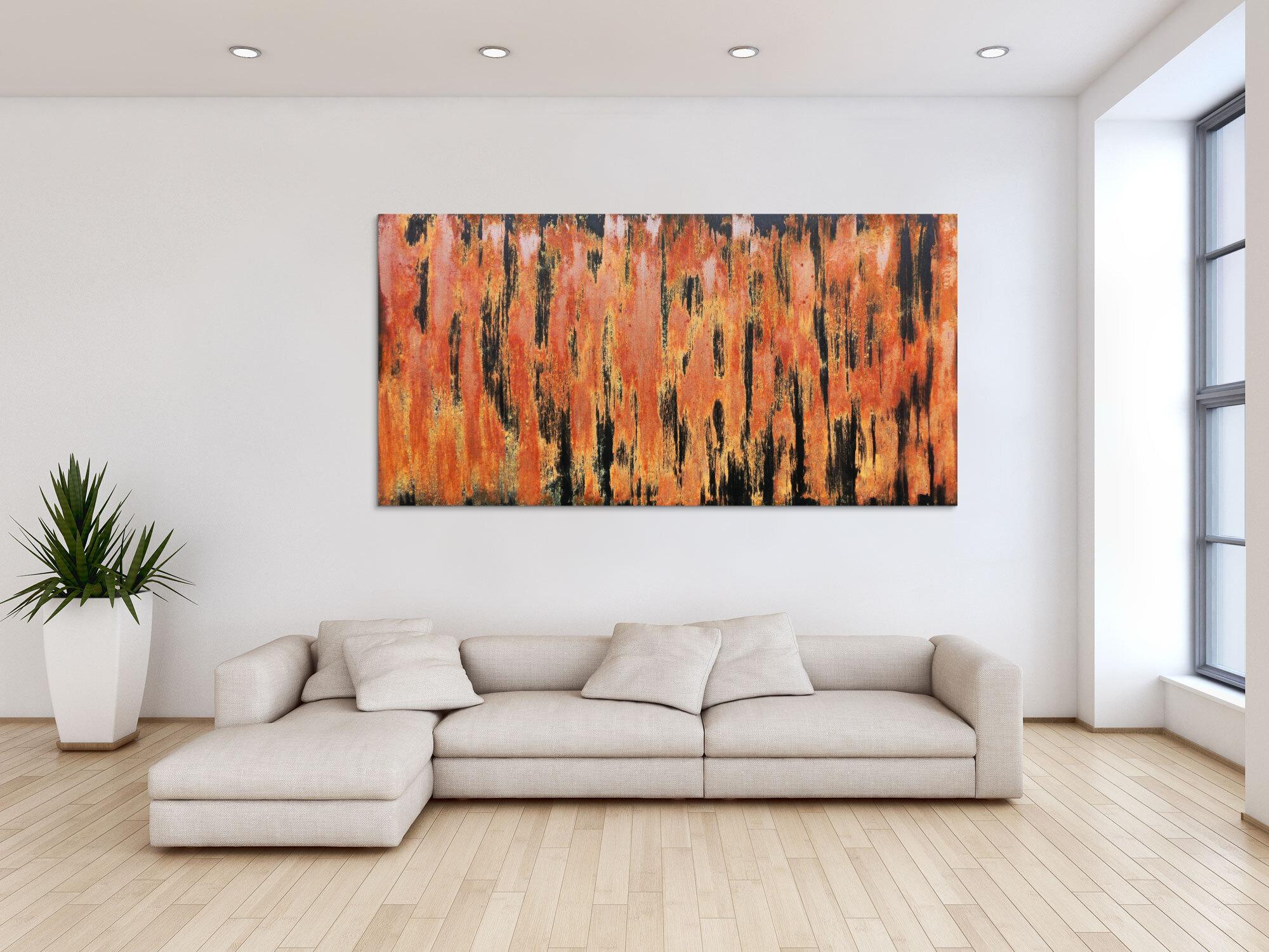 Abstraktes Gemälde aus echtem Rost sehr modern