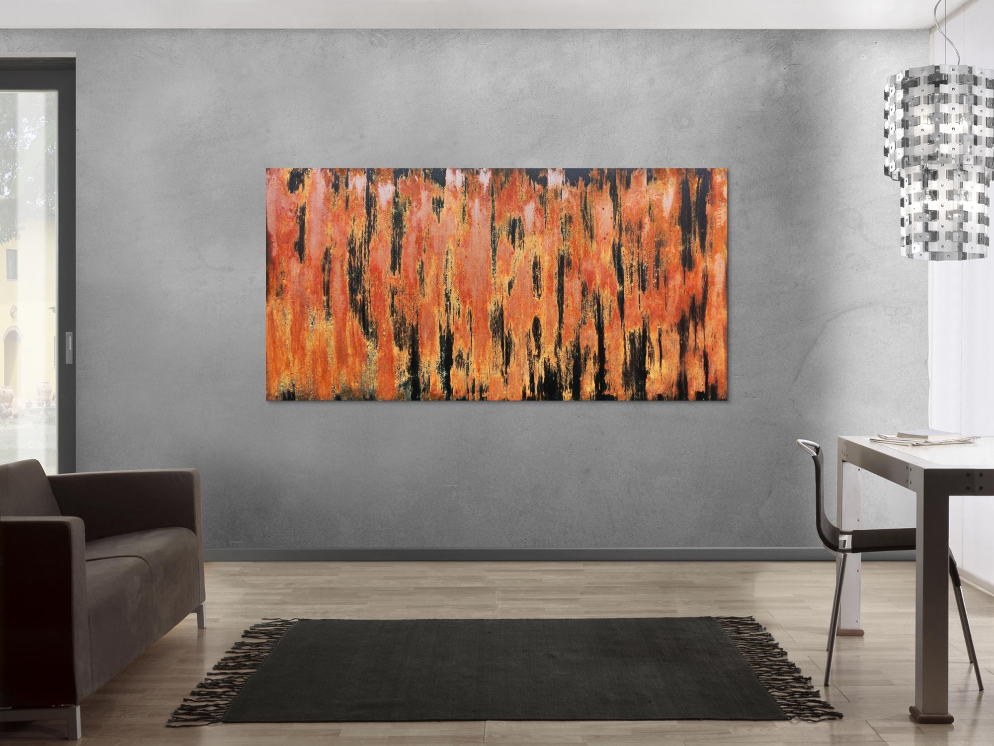 Abstraktes Gemälde aus echtem Rost sehr modern