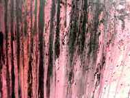 Detailaufnahme Abstraktes Acrylbild sehr modern in rosa weiß schwarz und orange