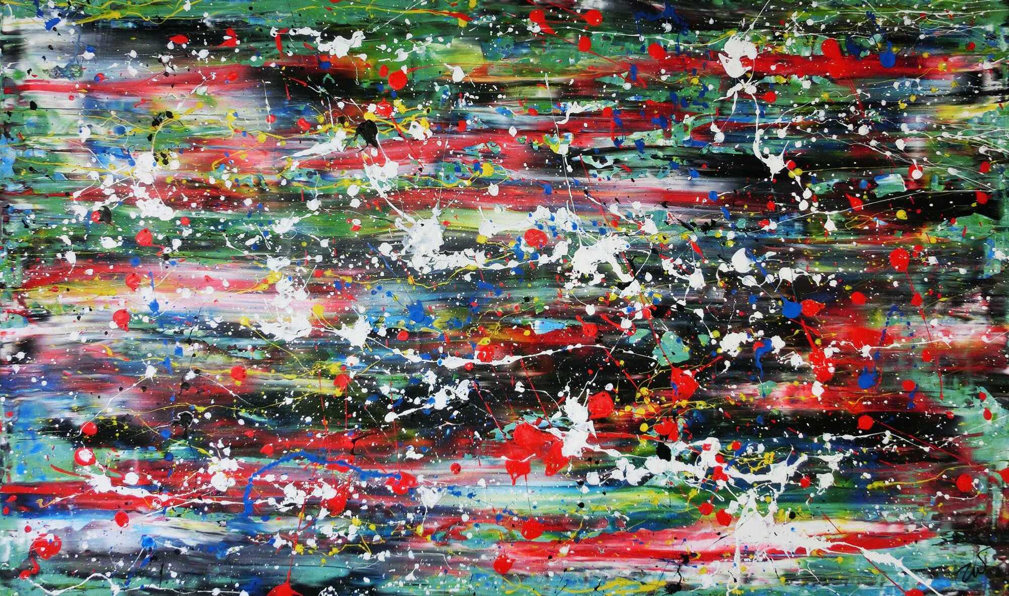 Abstraktes Acrylbild modern und bunt