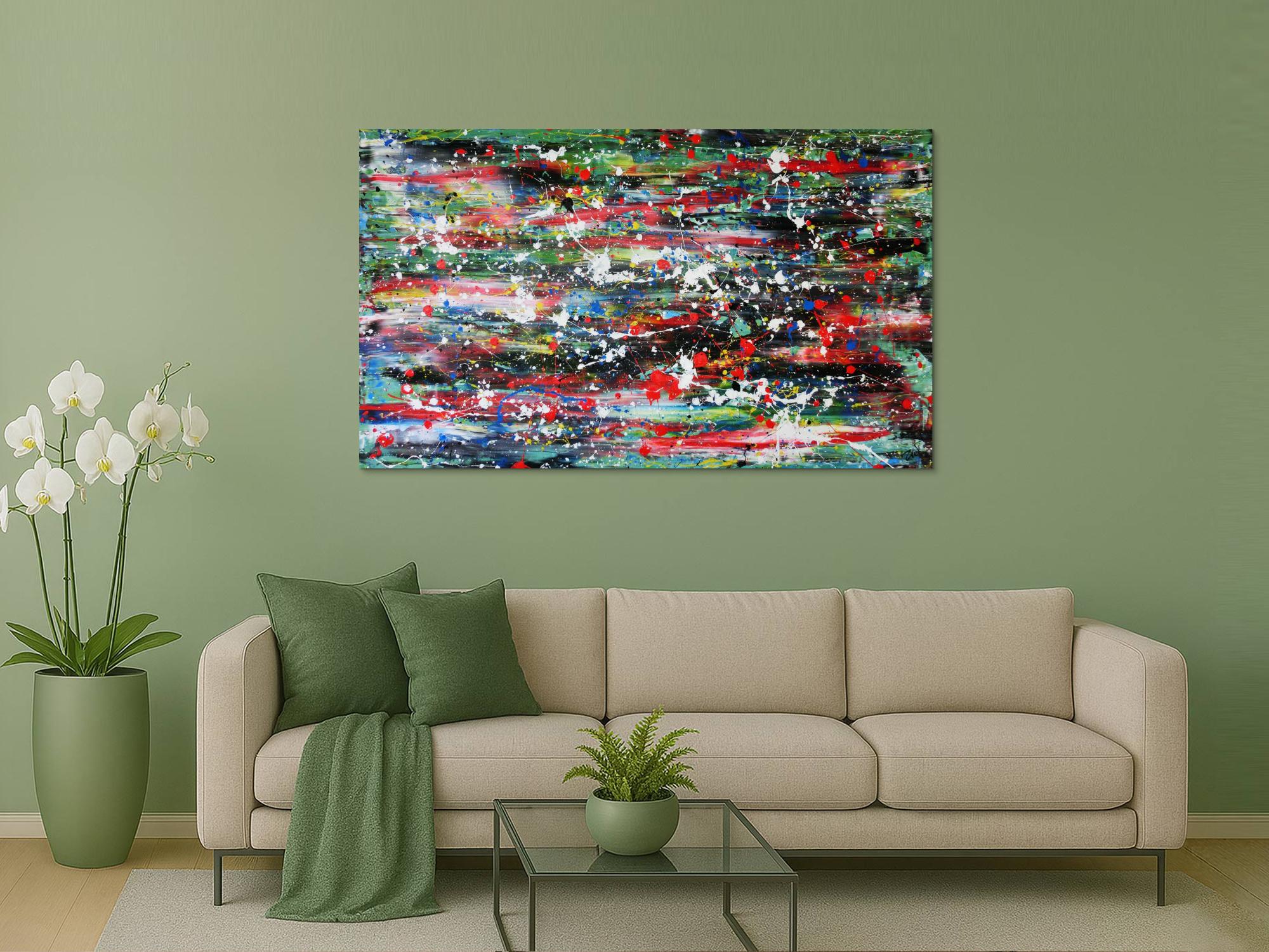 Abstraktes Acrylbild modern und bunt