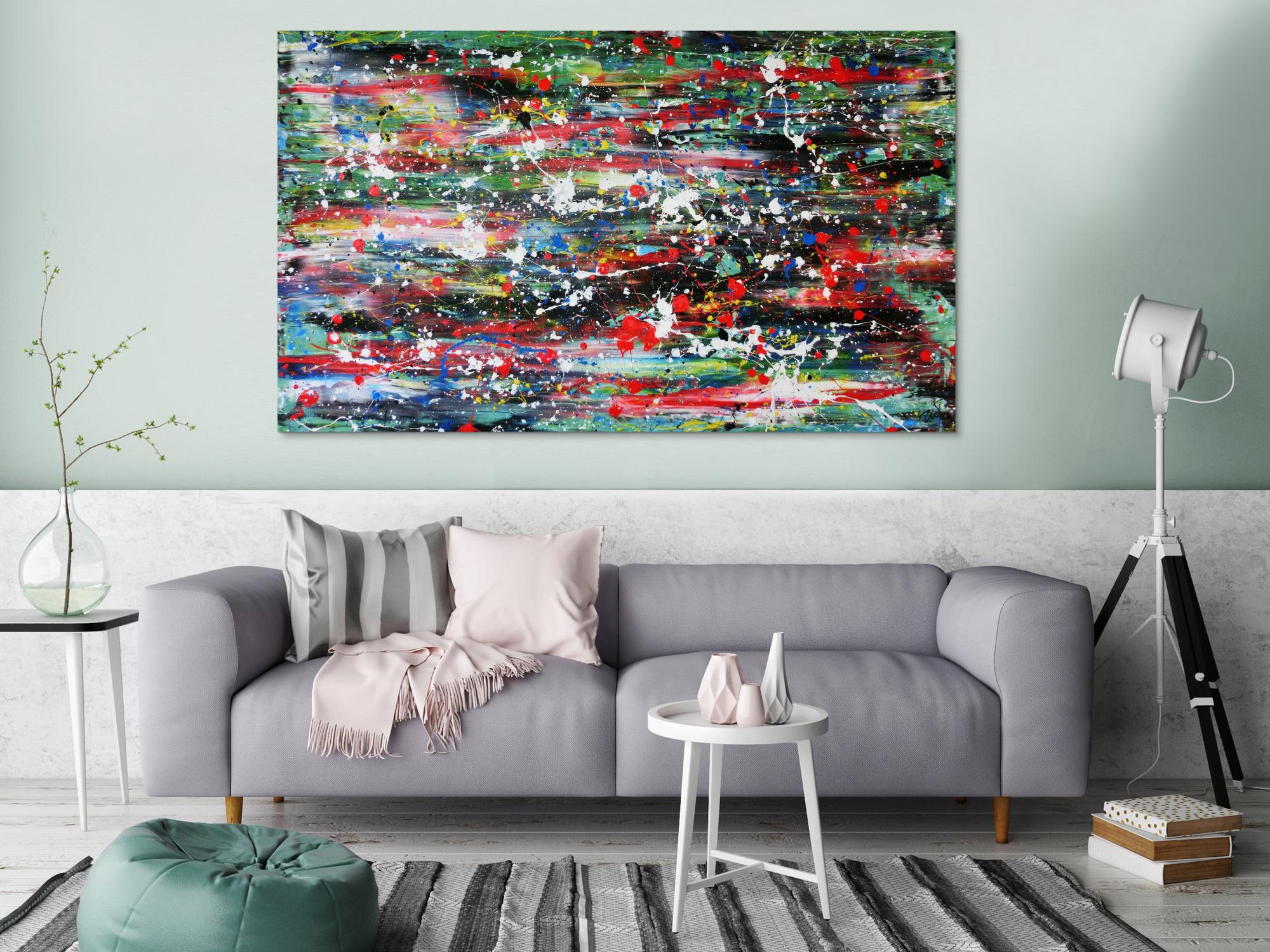 Abstraktes Acrylbild modern und bunt