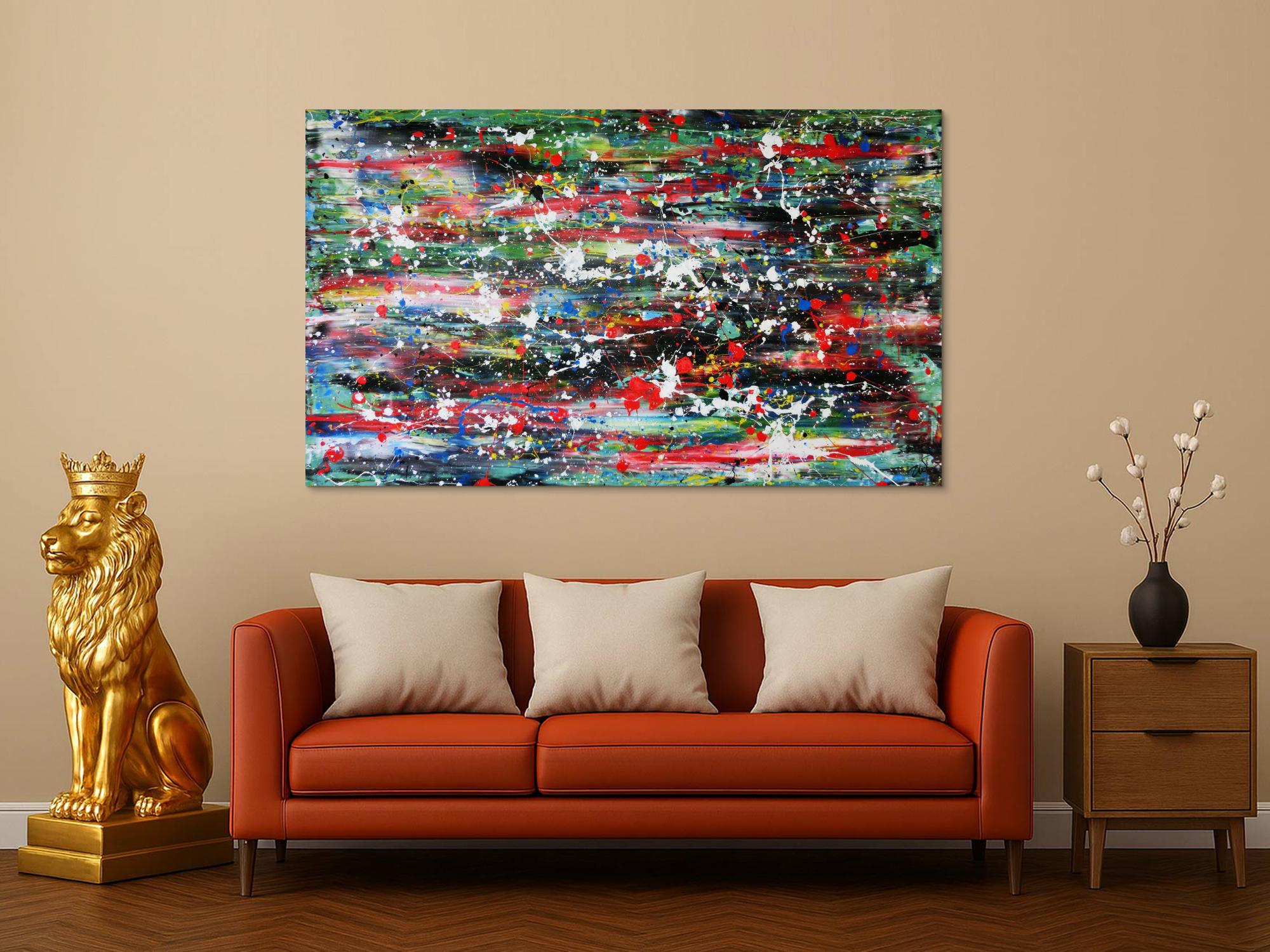 Abstraktes Acrylbild modern und bunt