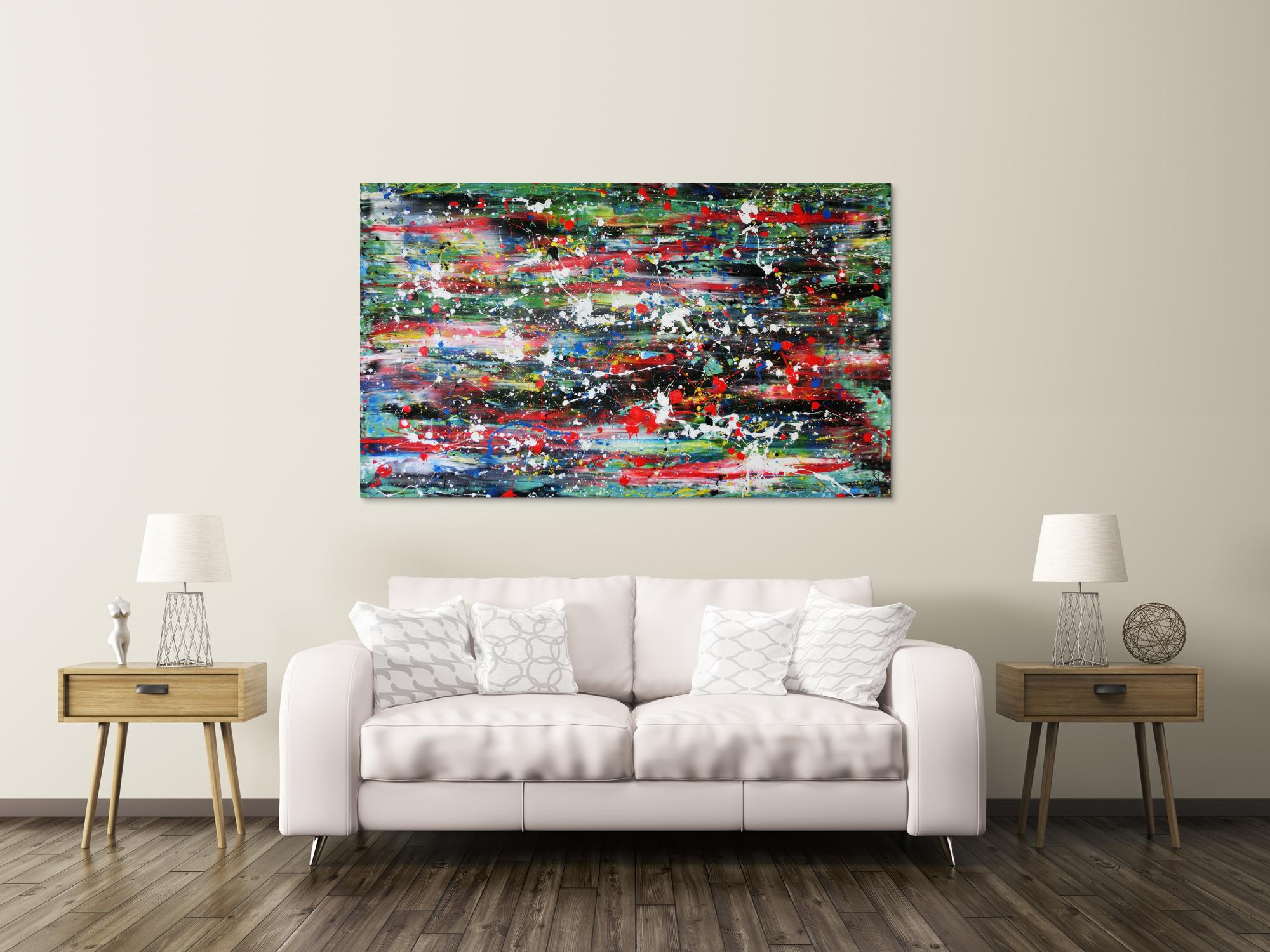 Abstraktes Acrylbild modern und bunt