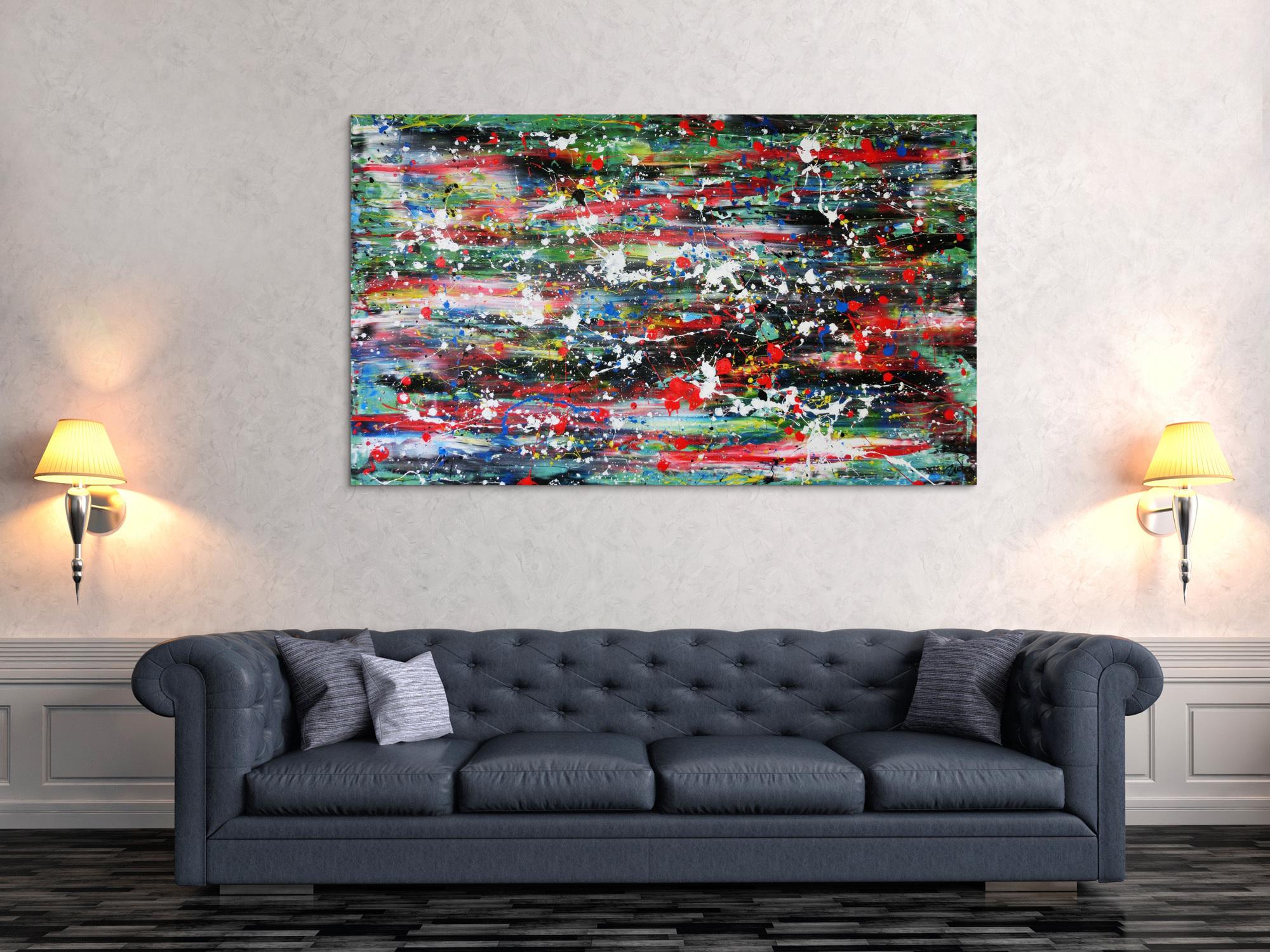 Abstraktes Acrylbild modern und bunt