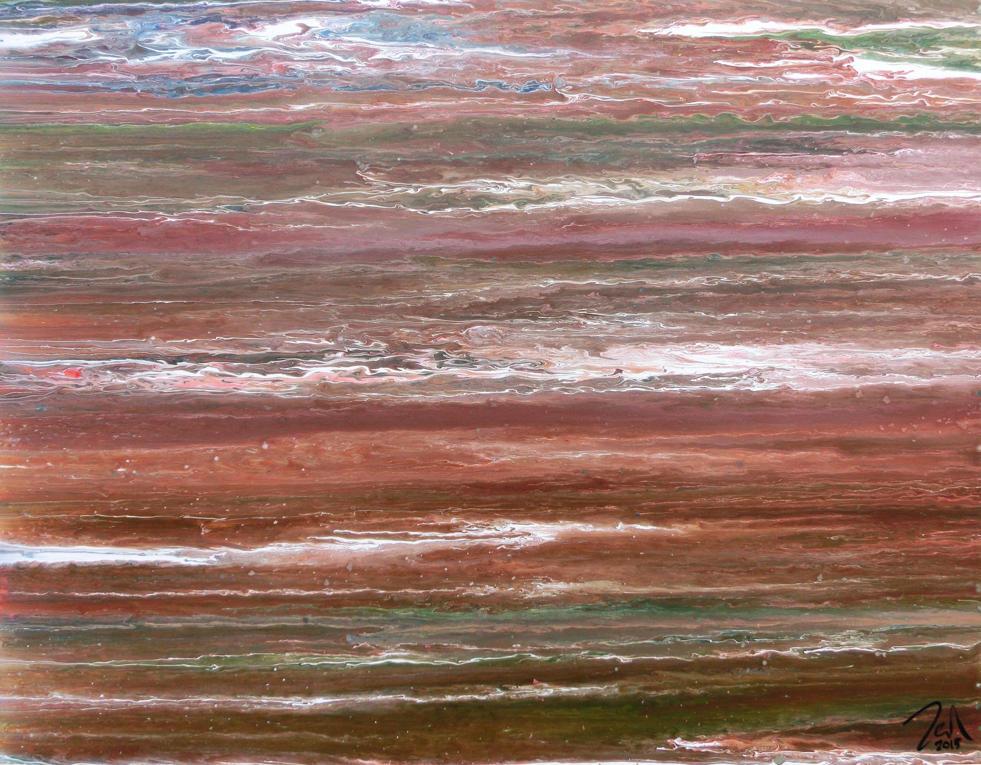 Modernes abstraktes Acrylbild in warmen Erdtönen sehr individuell