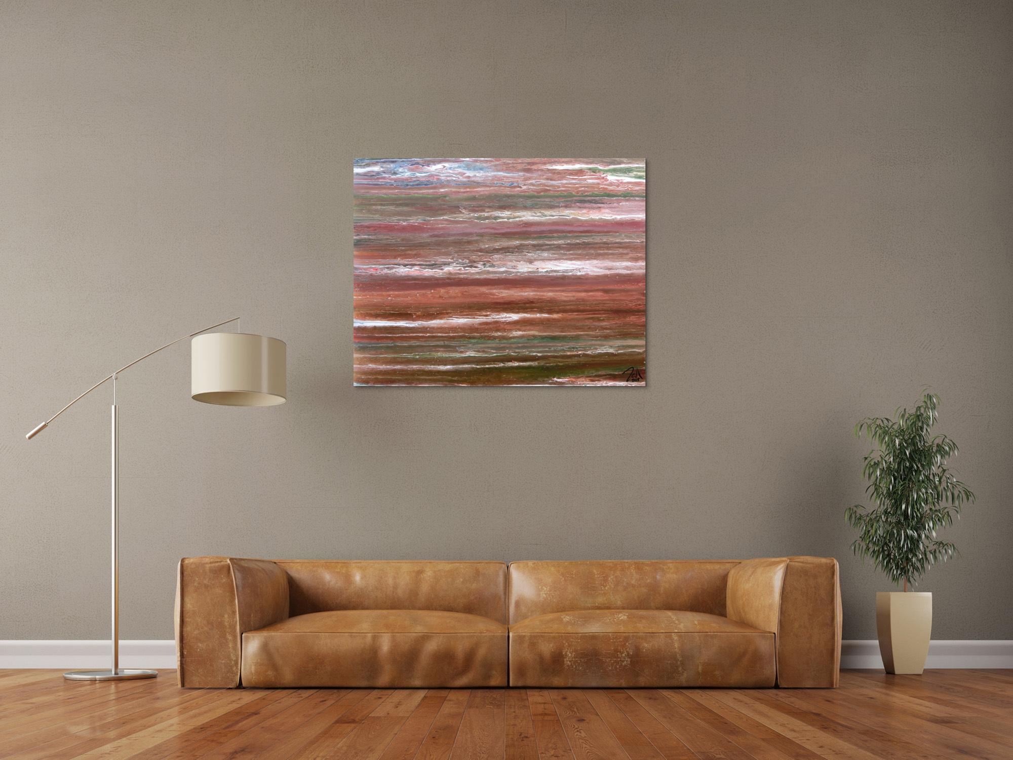 Modernes abstraktes Acrylbild in warmen Erdtönen sehr individuell