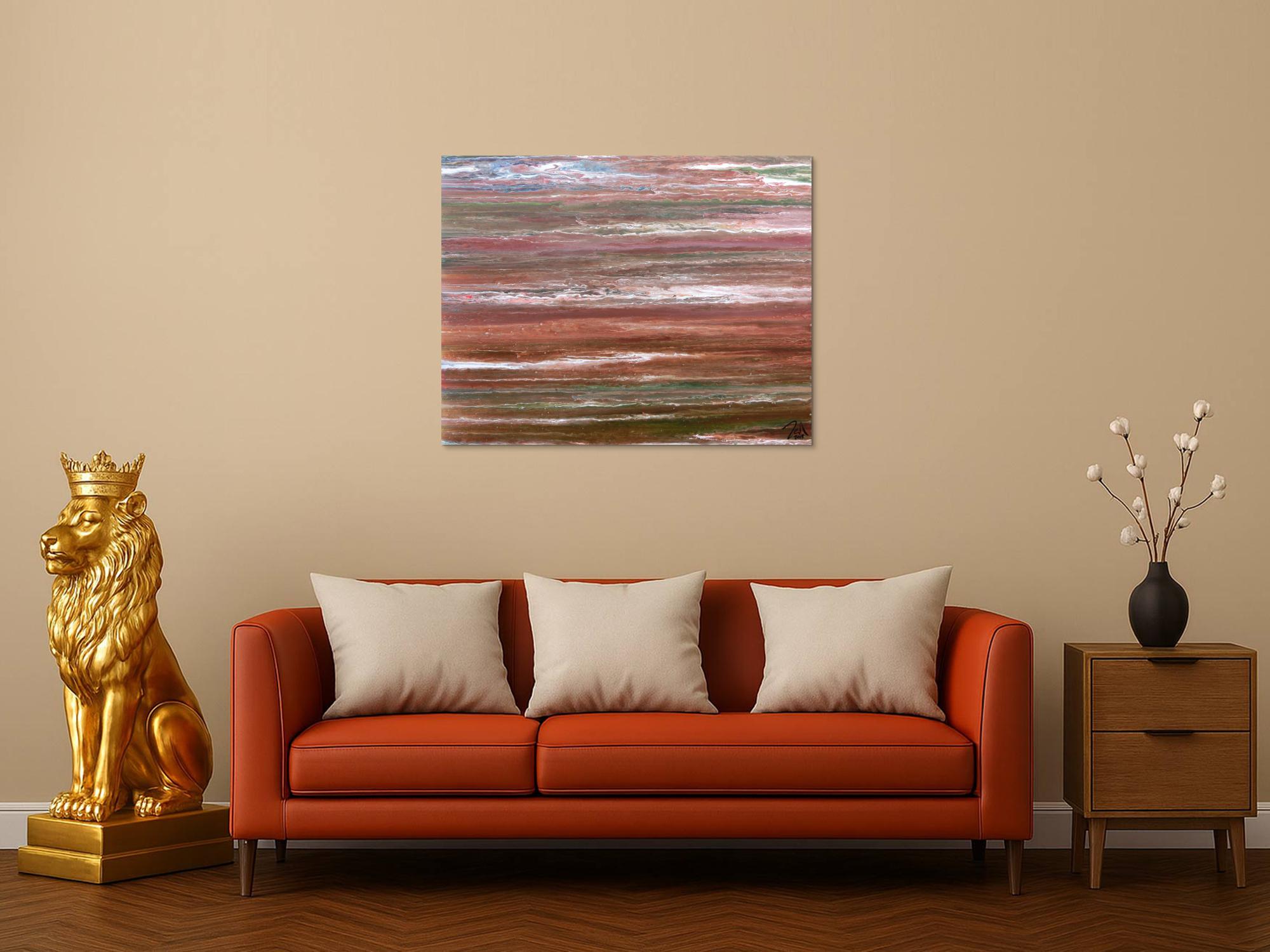 Modernes abstraktes Acrylbild in warmen Erdtönen sehr individuell