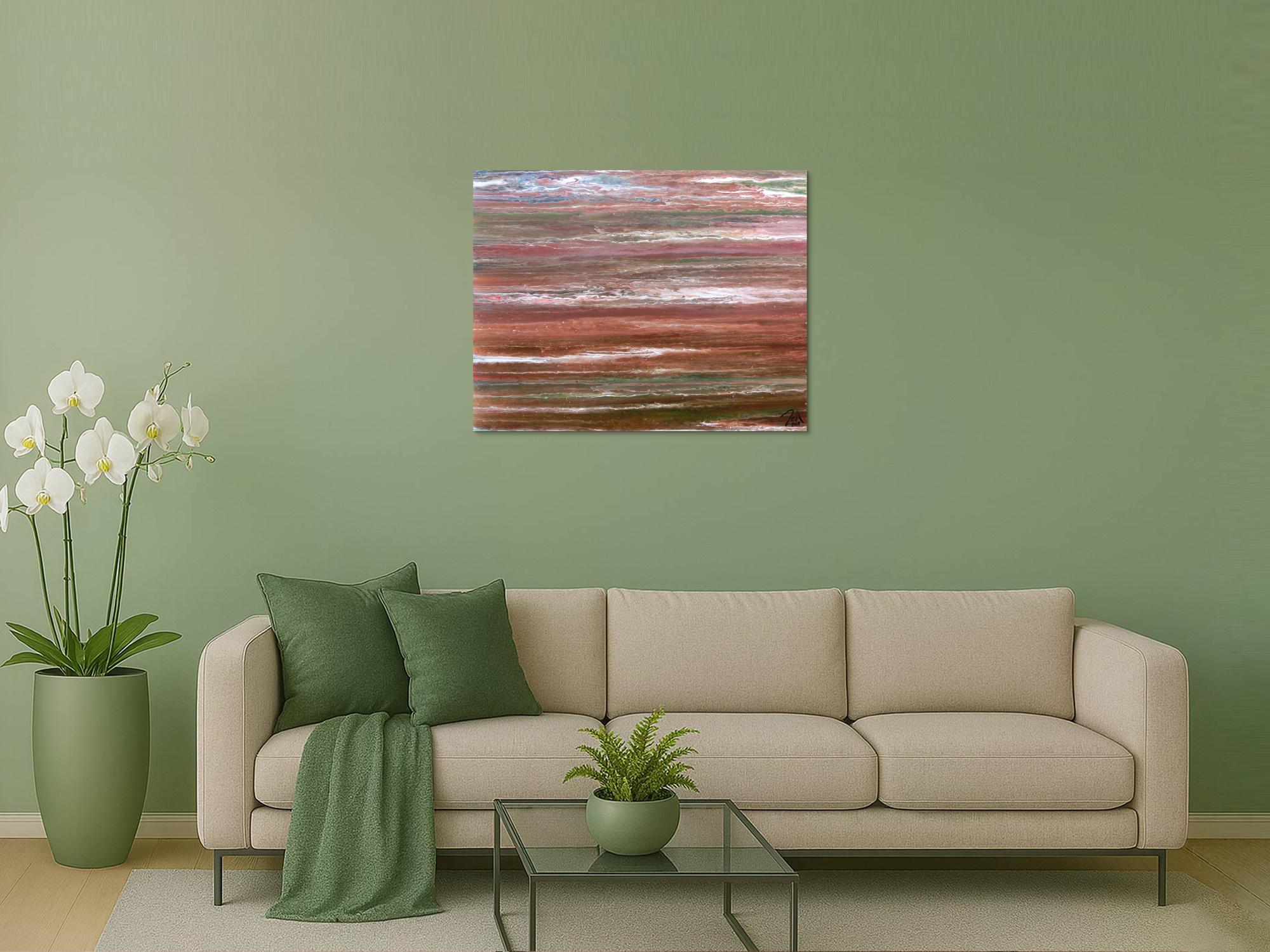 Modernes abstraktes Acrylbild in warmen Erdtönen sehr individuell