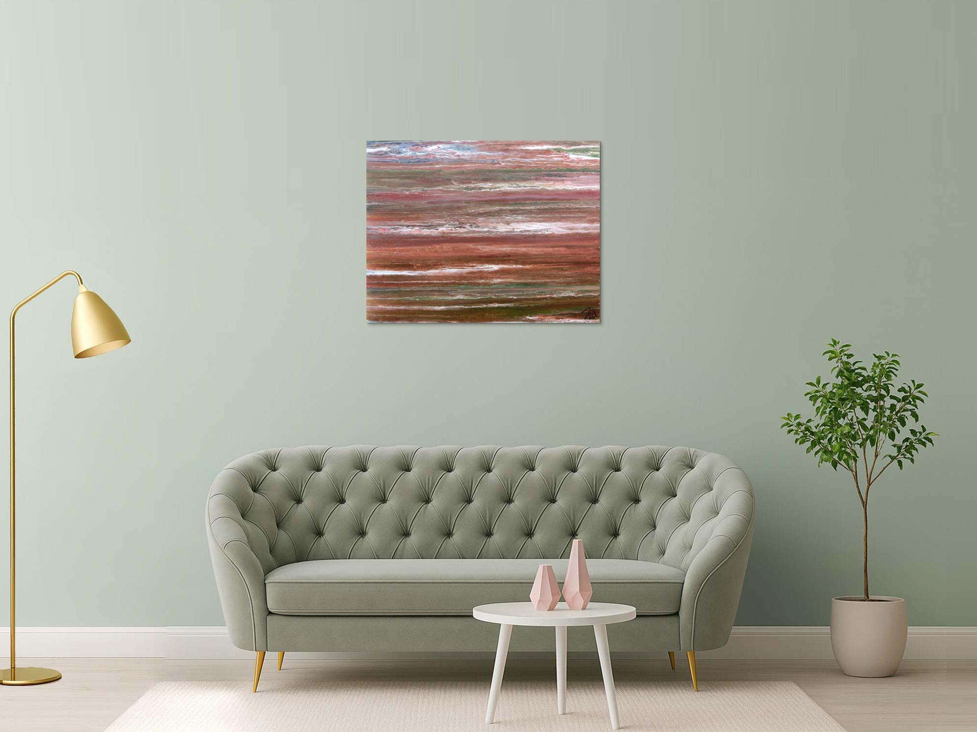 Modernes abstraktes Acrylbild in warmen Erdtönen sehr individuell