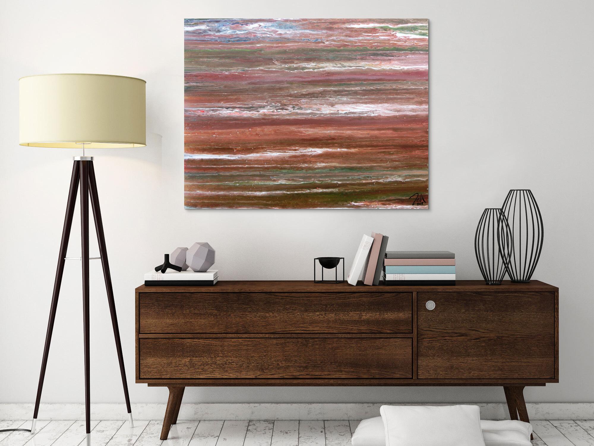 Modernes abstraktes Acrylbild in warmen Erdtönen sehr individuell