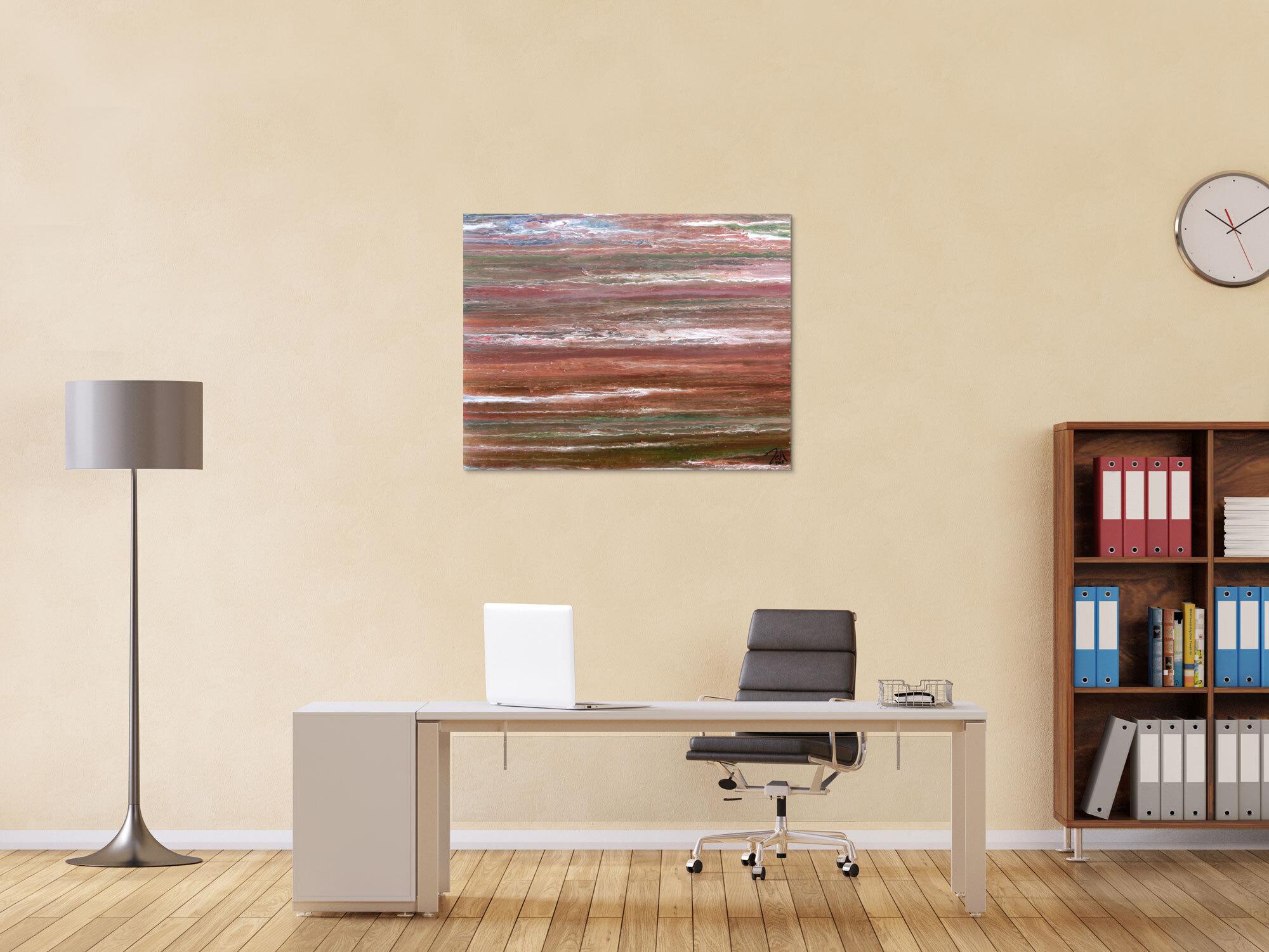 Modernes abstraktes Acrylbild in warmen Erdtönen sehr individuell