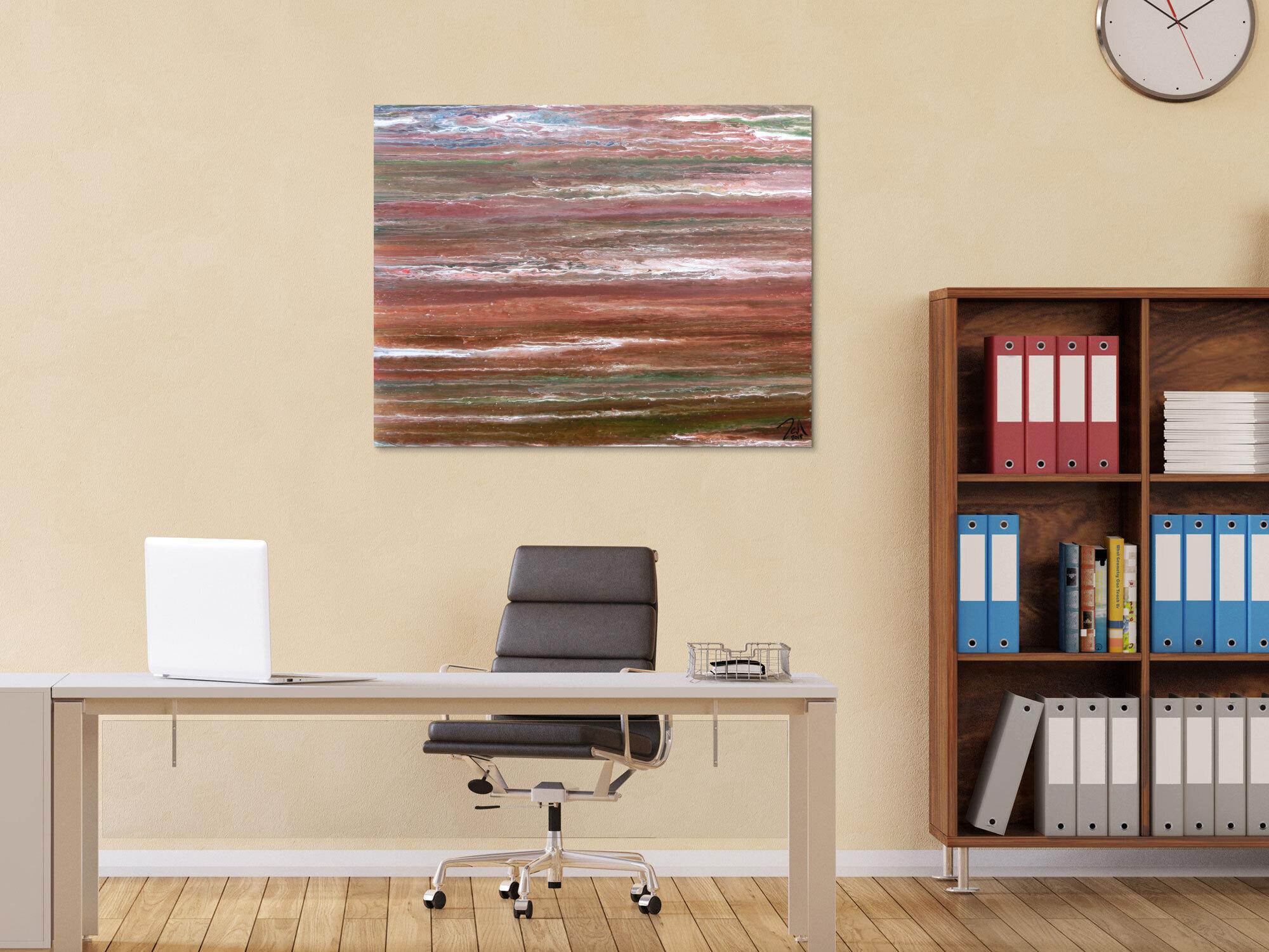 Modernes abstraktes Acrylbild in warmen Erdtönen sehr individuell