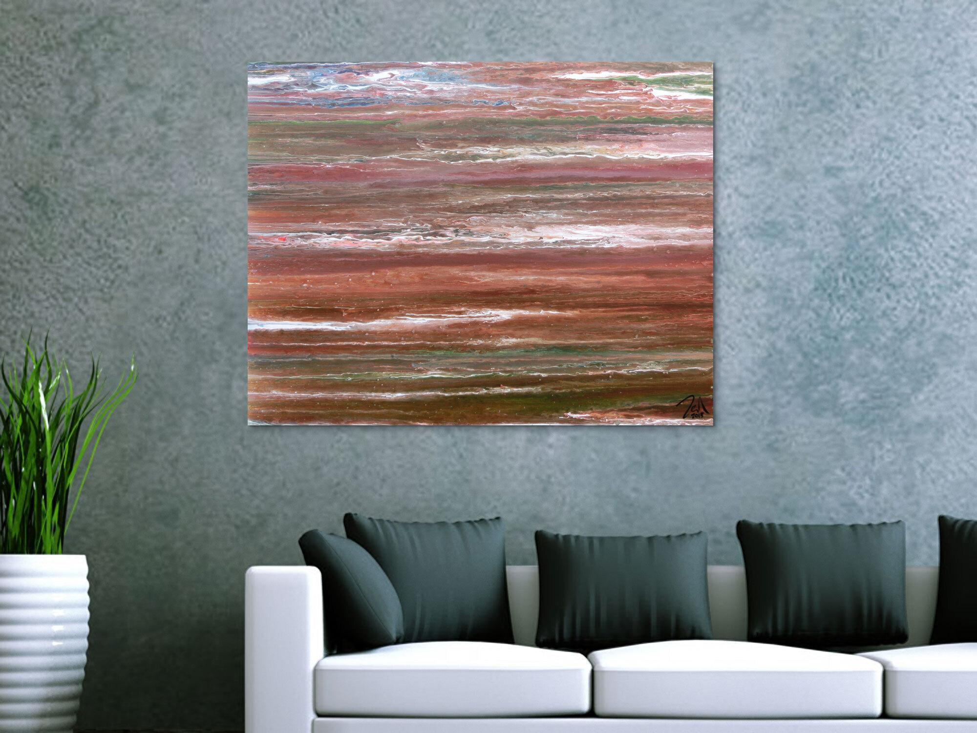 Modernes abstraktes Acrylbild in warmen Erdtönen sehr individuell