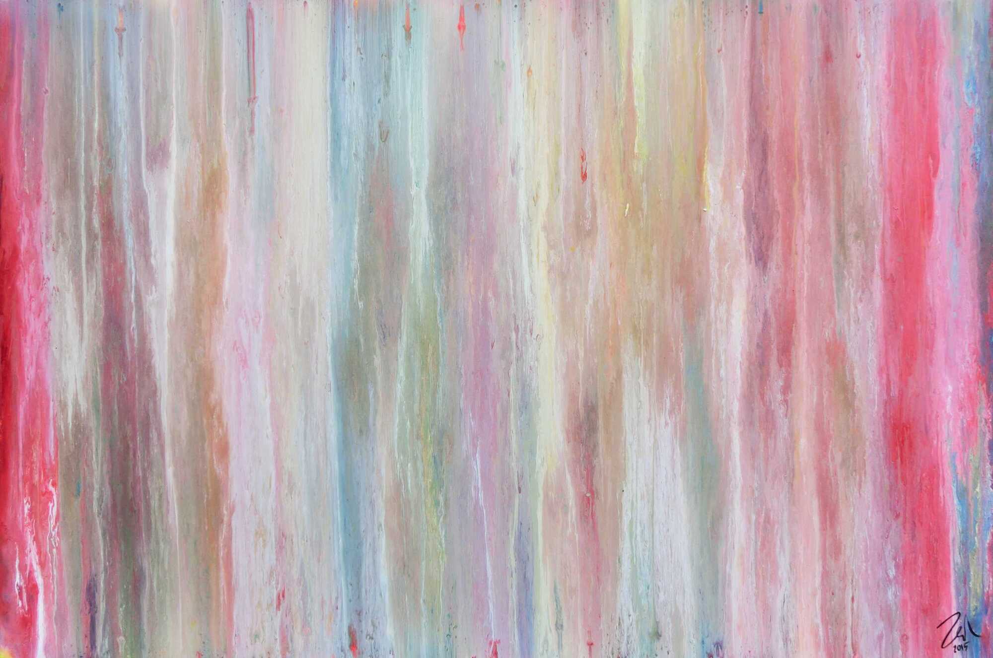 Helles und abstraktes Acrylbild mit vielen pastell Farben