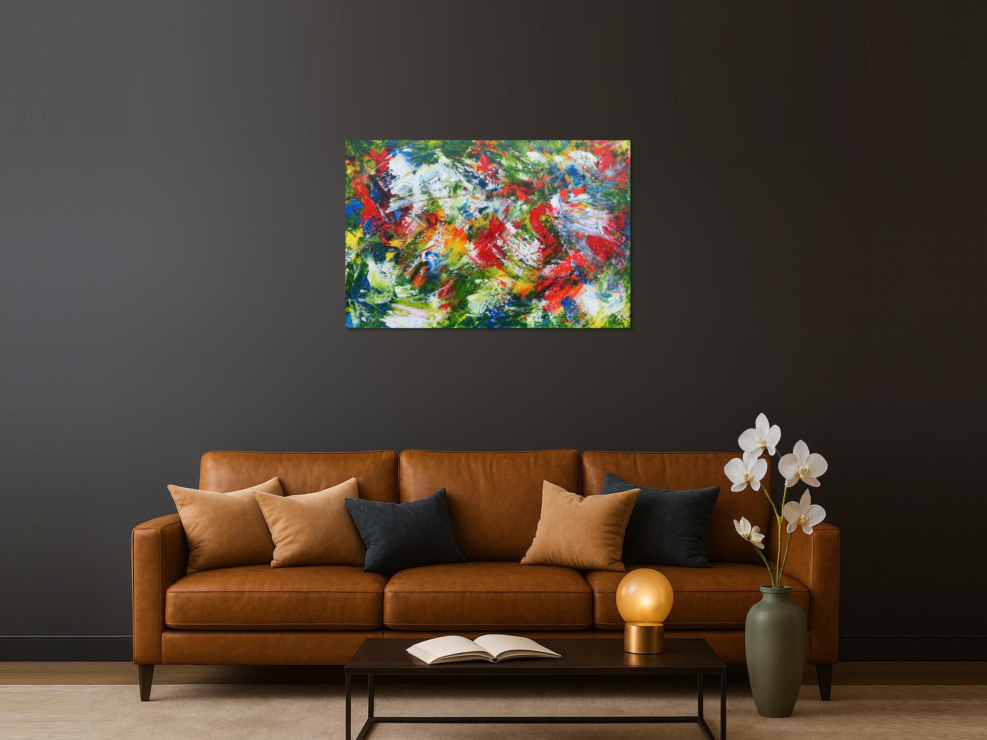 Modernes Acrylgemälde sehr bunt und abstrakt