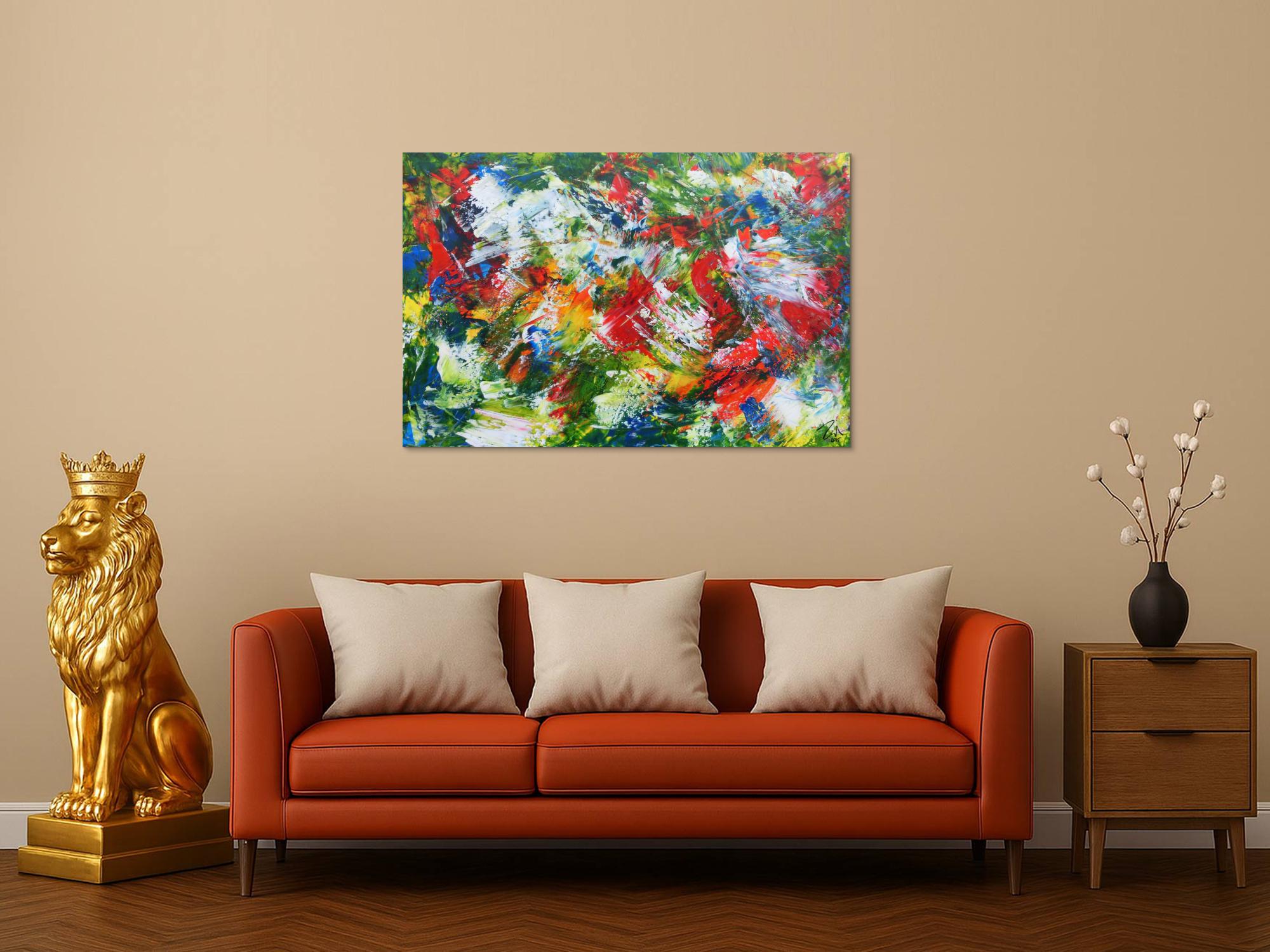 Modernes Acrylgemälde sehr bunt und abstrakt