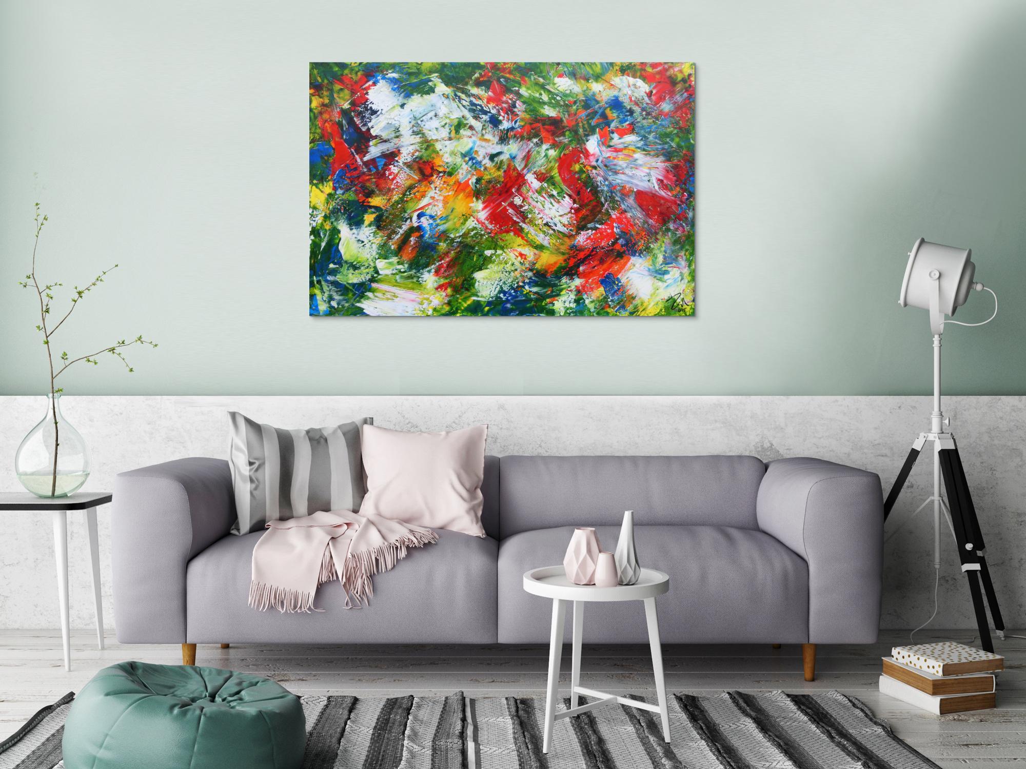 Modernes Acrylgemälde sehr bunt und abstrakt