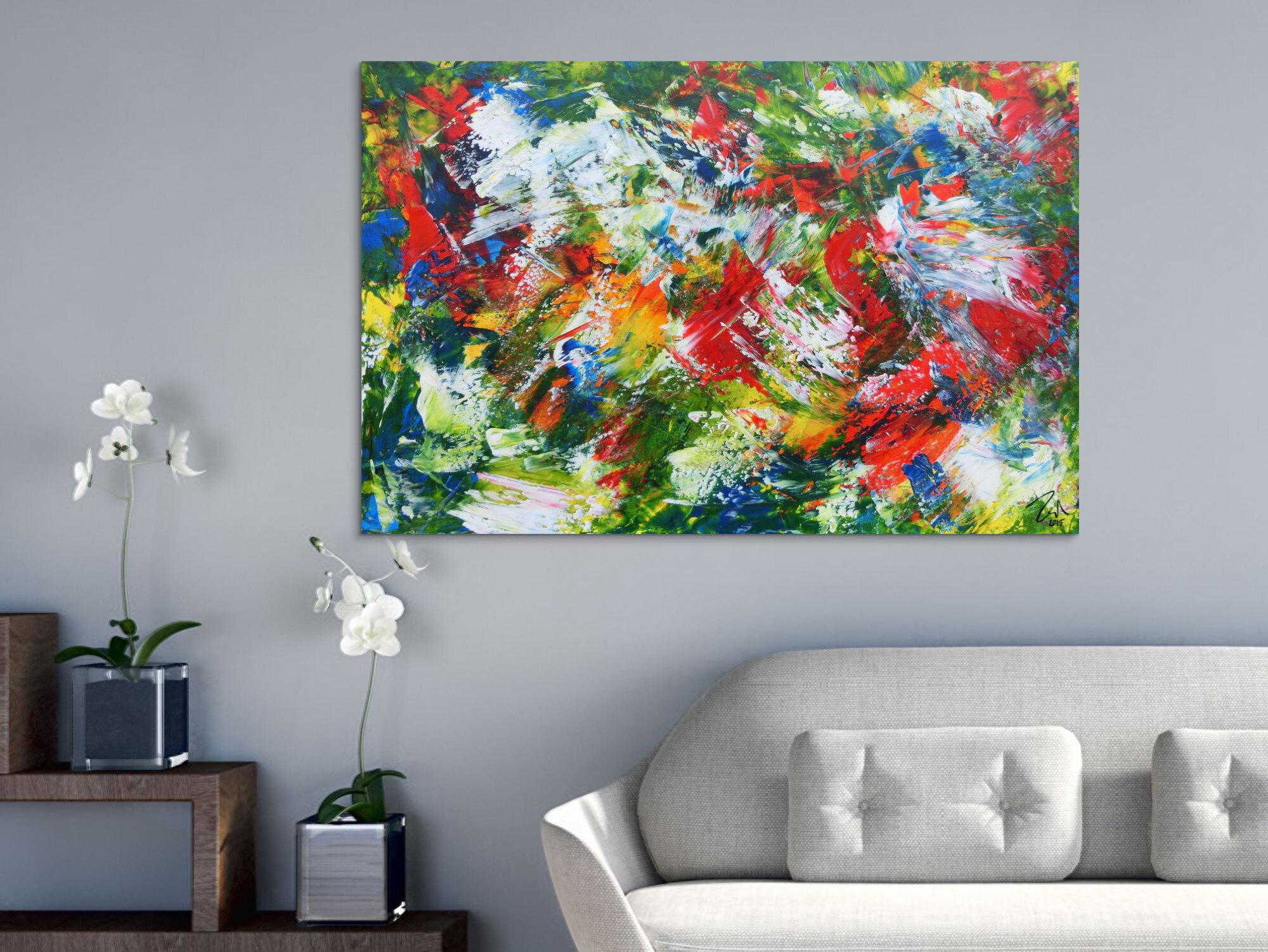 Modernes Acrylgemälde sehr bunt und abstrakt