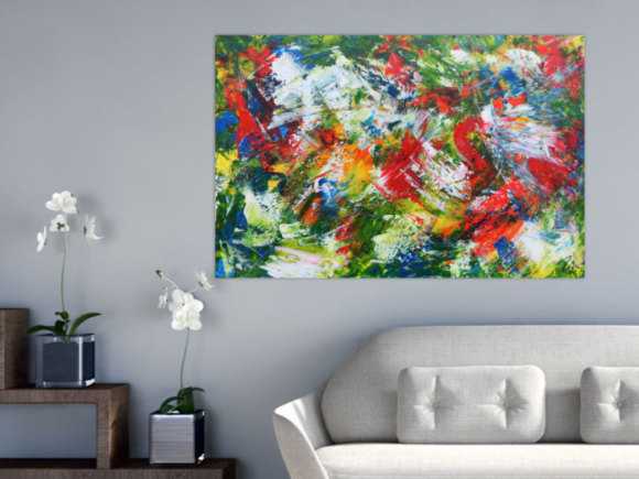 Modernes Acrylgemälde sehr bunt und abstrakt