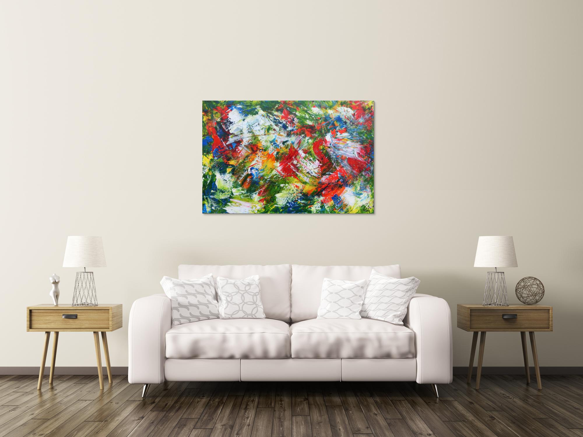 Modernes Acrylgemälde sehr bunt und abstrakt