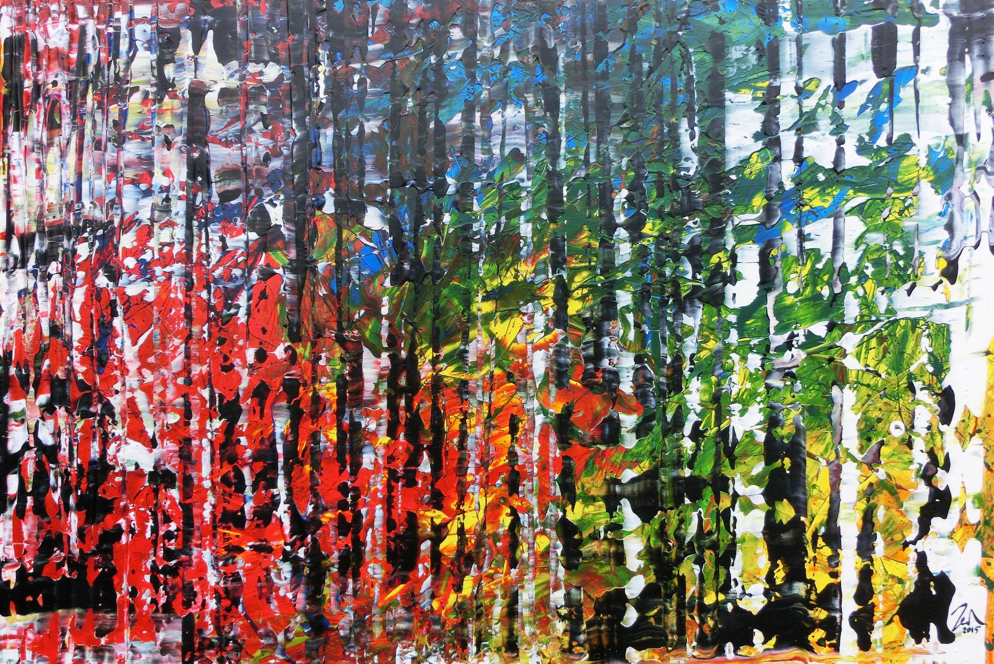 Abstraktes Acrylgemälde sehr bunt und einzigartig