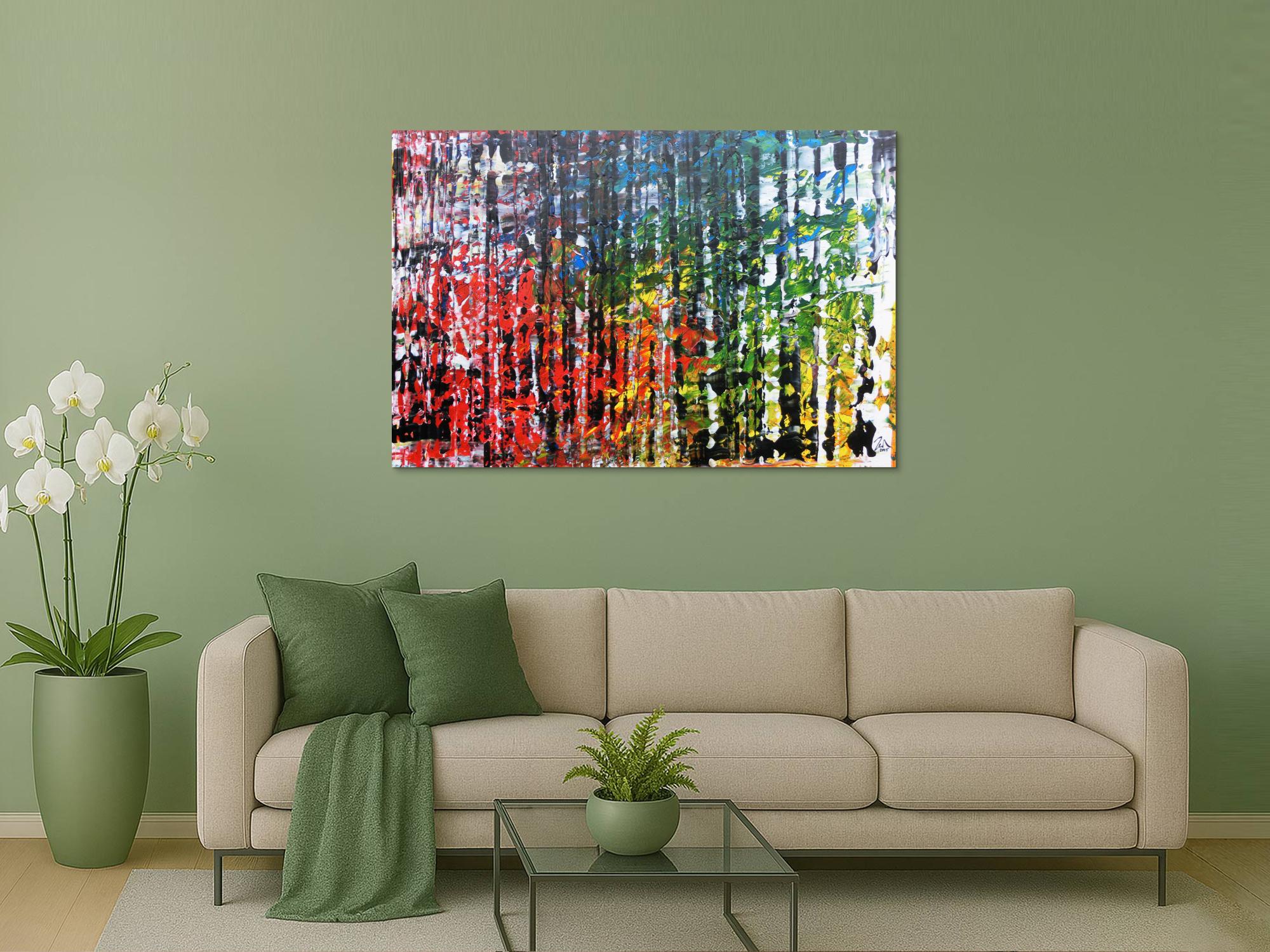 Abstraktes Acrylgemälde sehr bunt und einzigartig