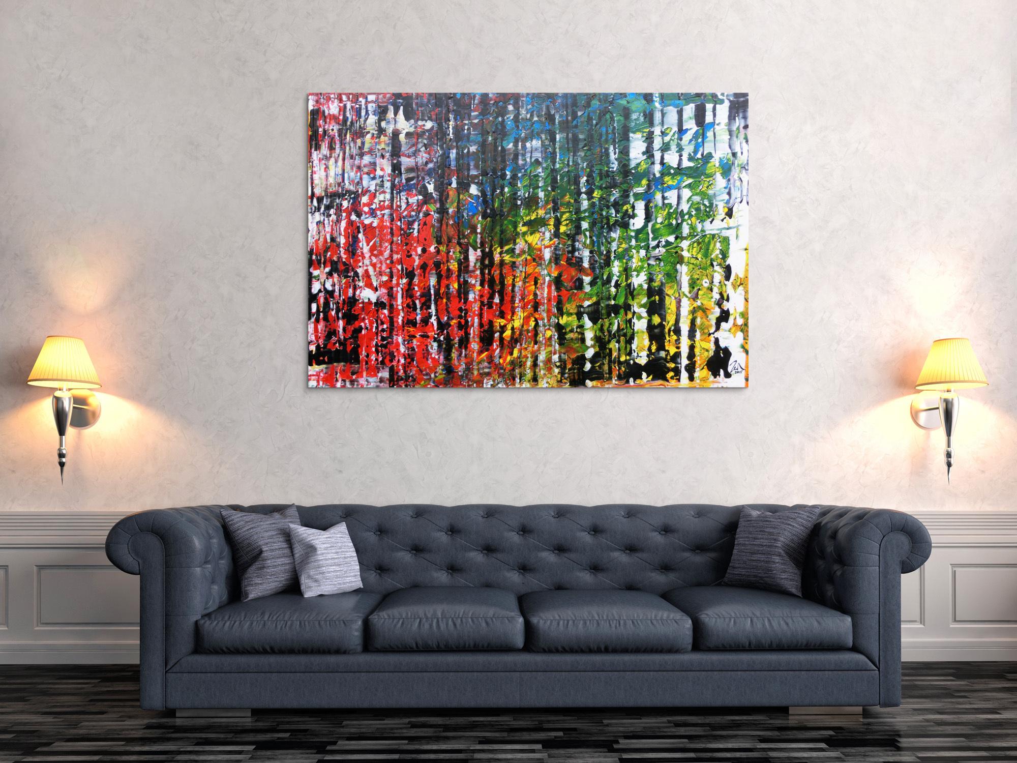 Abstraktes Acrylgemälde sehr bunt und einzigartig