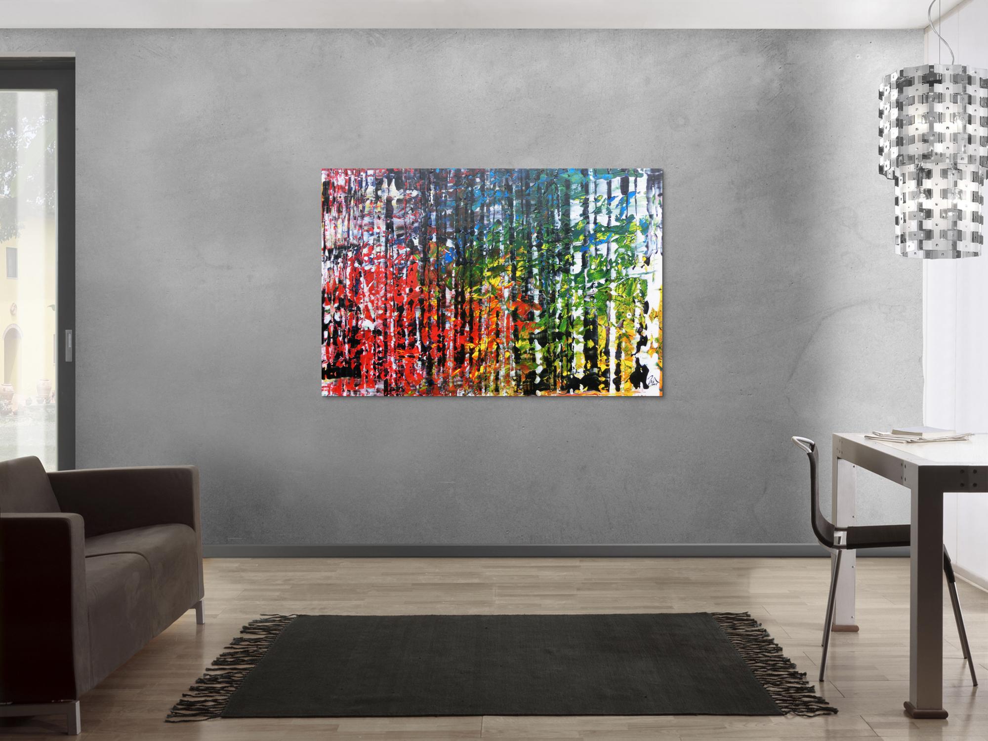 Abstraktes Acrylgemälde sehr bunt und einzigartig