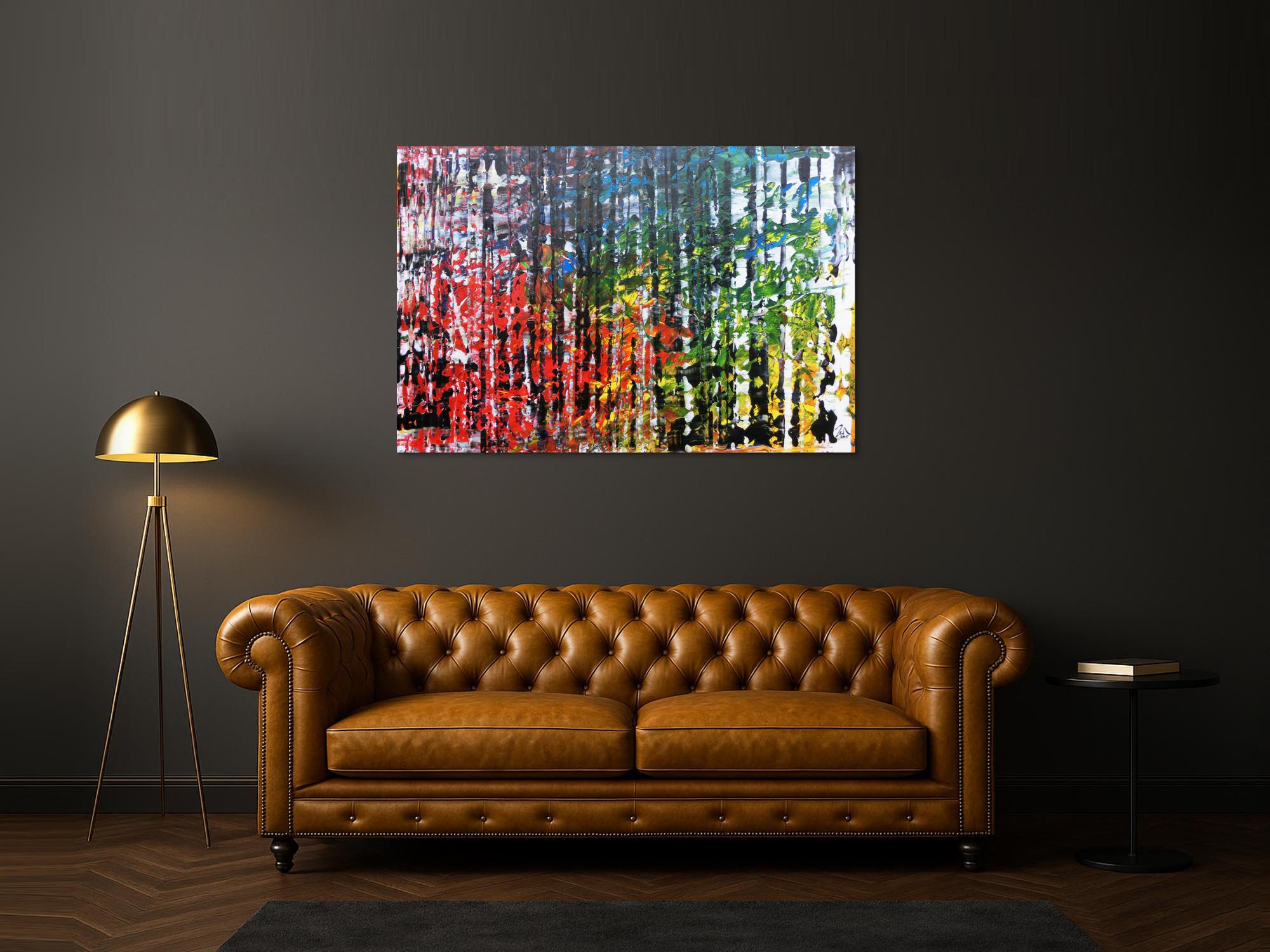 Abstraktes Acrylgemälde sehr bunt und einzigartig