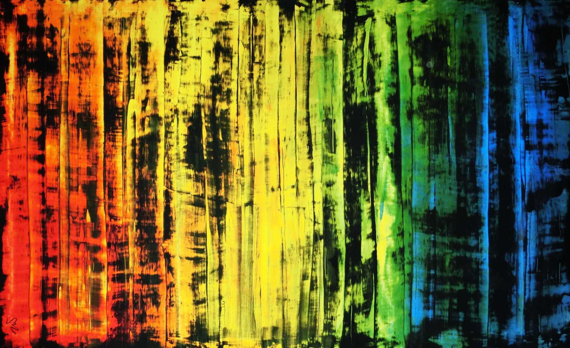 Abstraktes Acrylbild modern und bunt