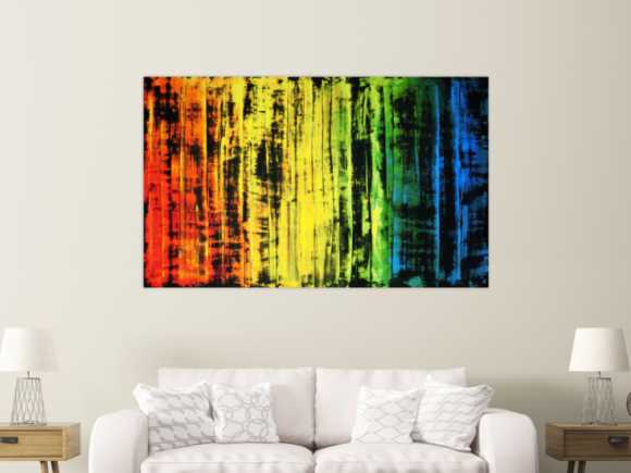 Abstraktes Acrylbild modern und bunt