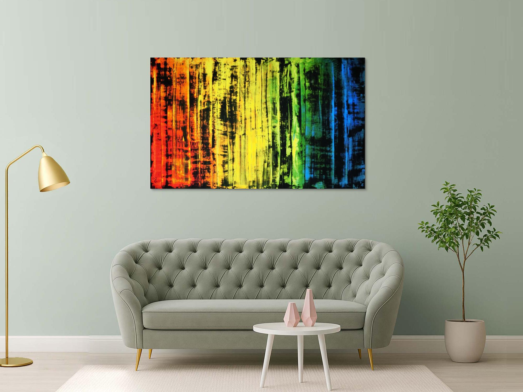 Abstraktes Acrylbild modern und bunt