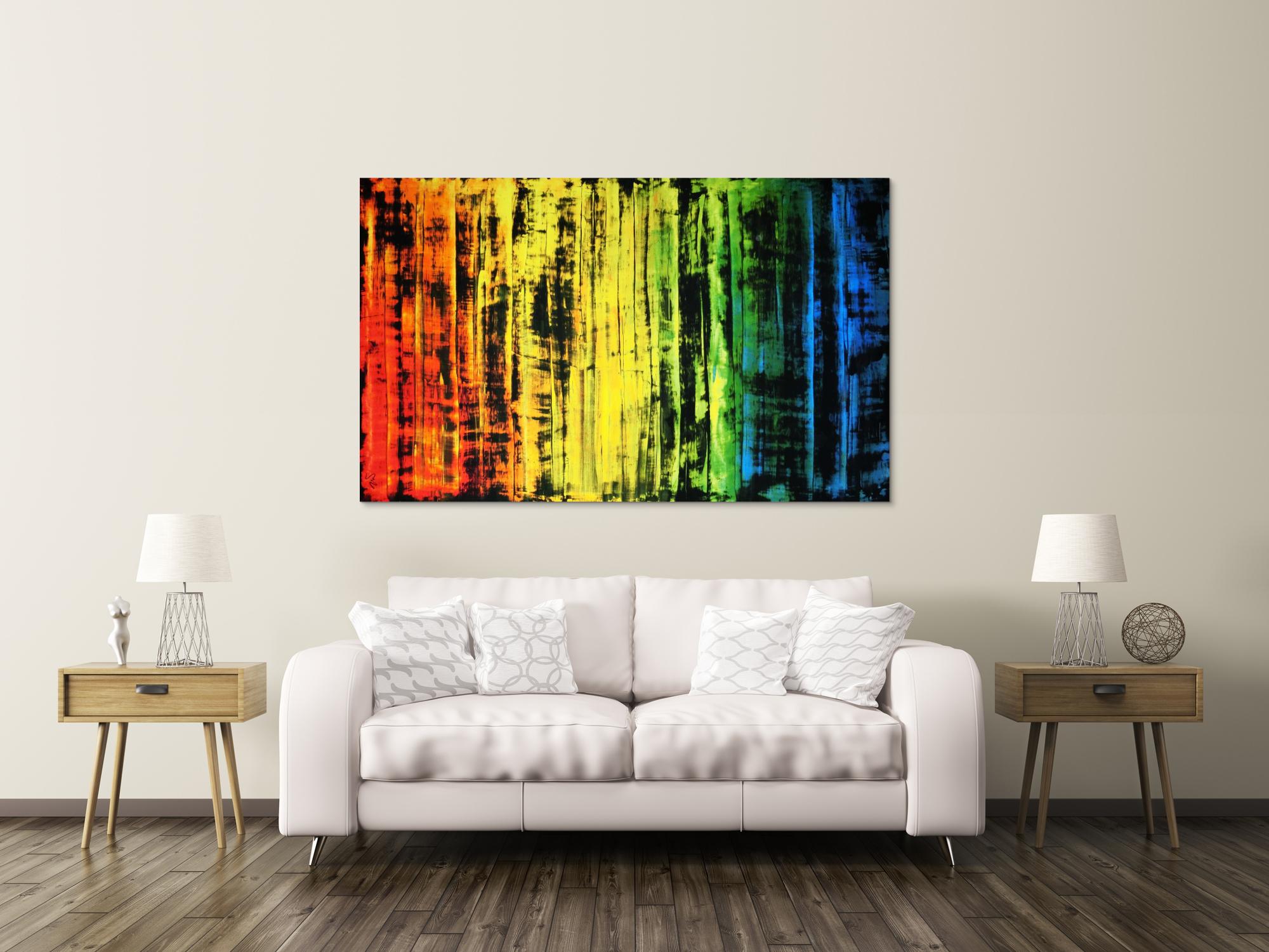 Abstraktes Acrylbild modern und bunt