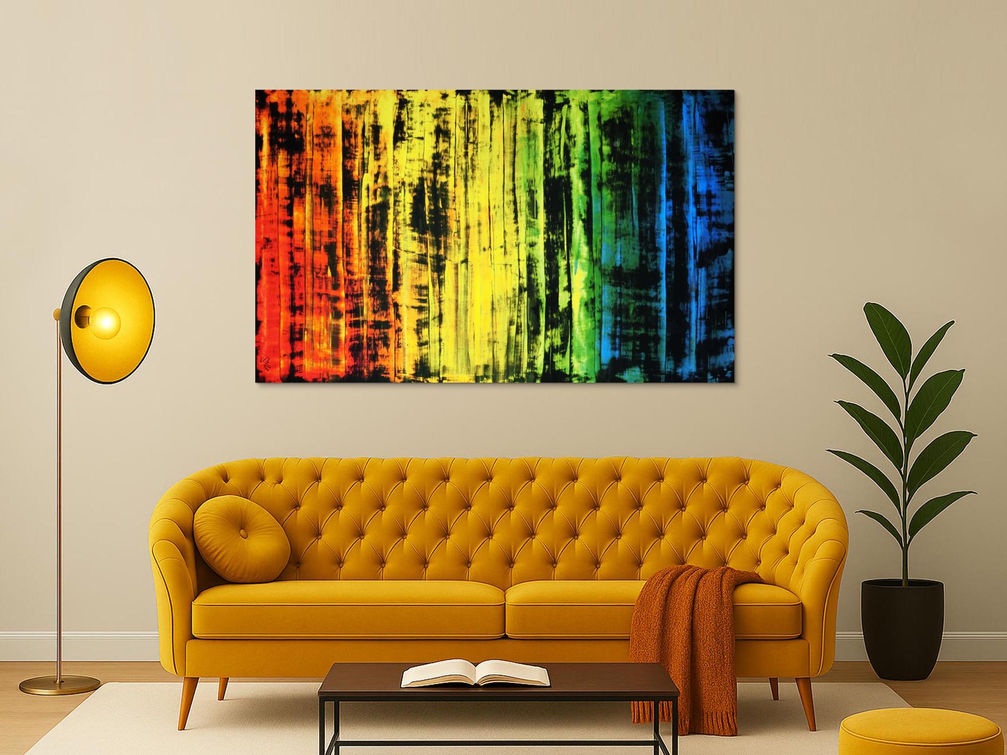 Abstraktes Acrylbild modern und bunt