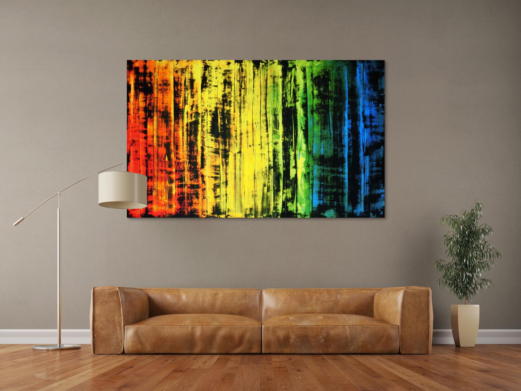 Abstraktes Acrylbild modern und bunt