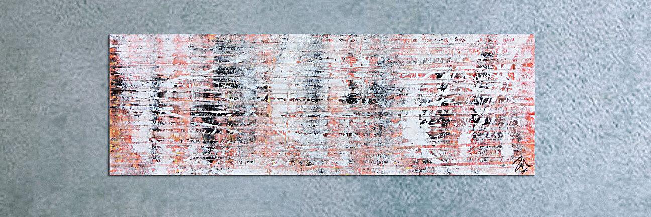 Modernes abstraktes Acrylgemälde in hellen orange Tönen