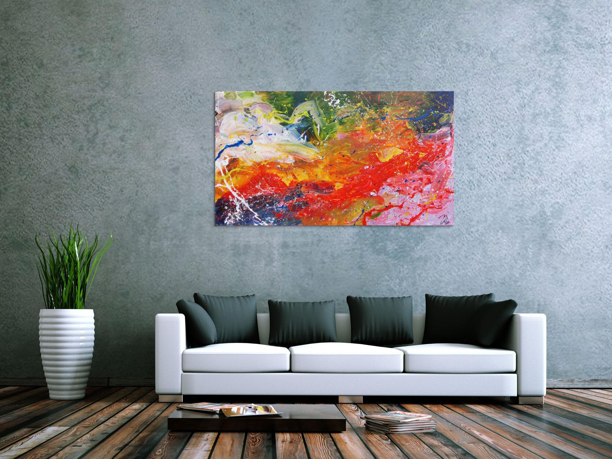 Buntes abstraktes Acrylgemälde sehr freundlch und fröhlich