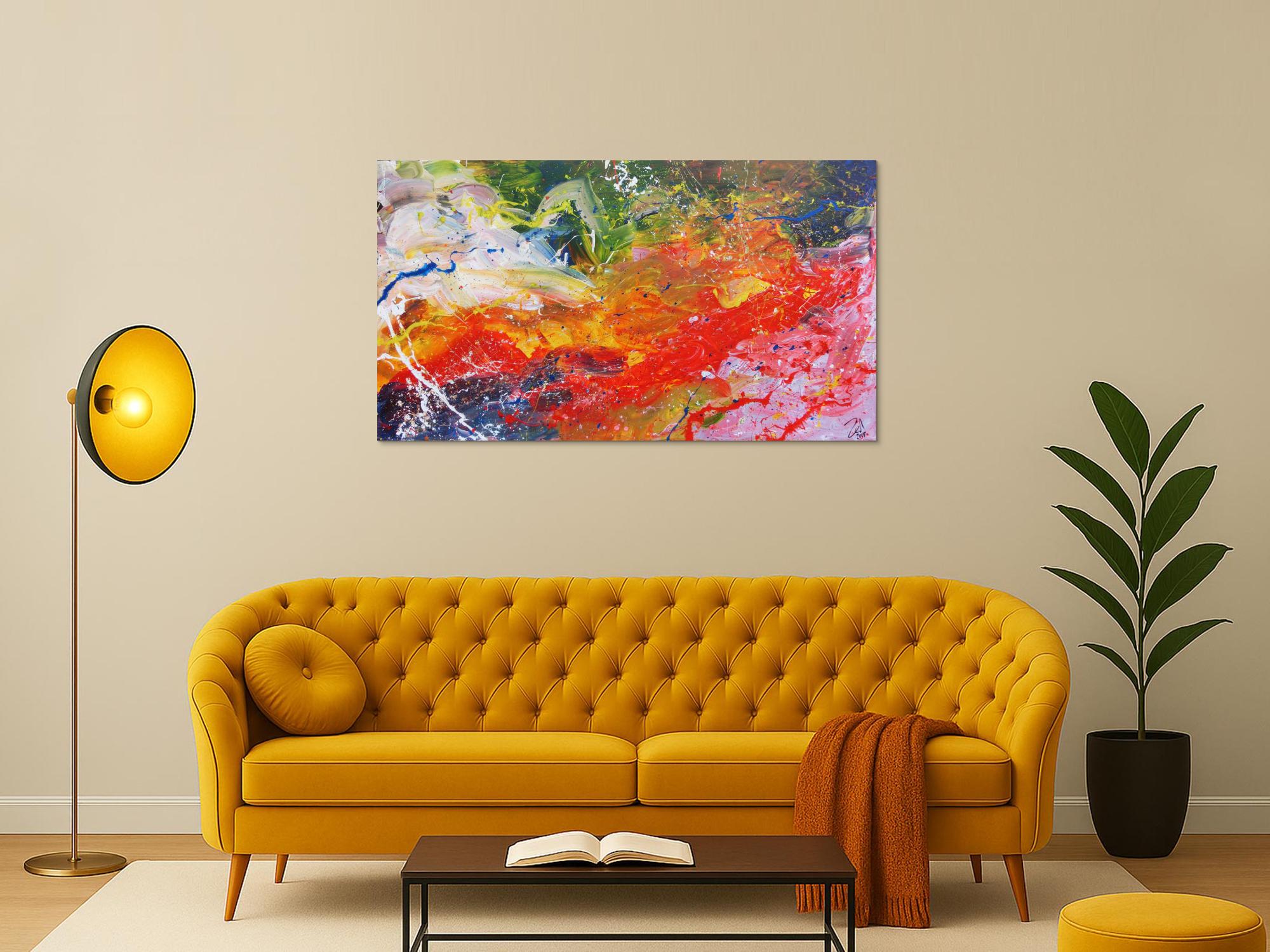 Buntes abstraktes Acrylgemälde sehr freundlch und fröhlich