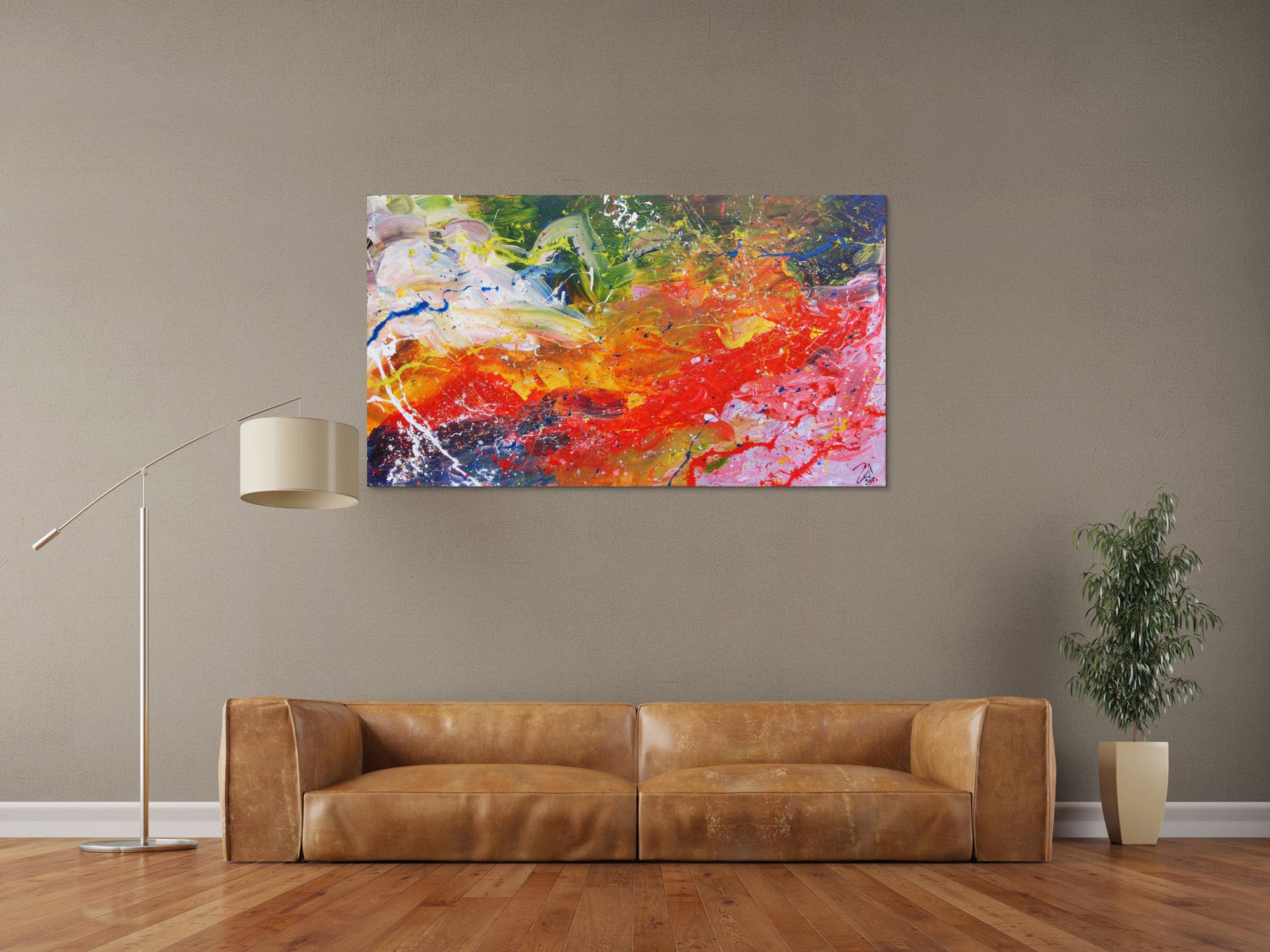 Buntes abstraktes Acrylgemälde sehr freundlch und fröhlich