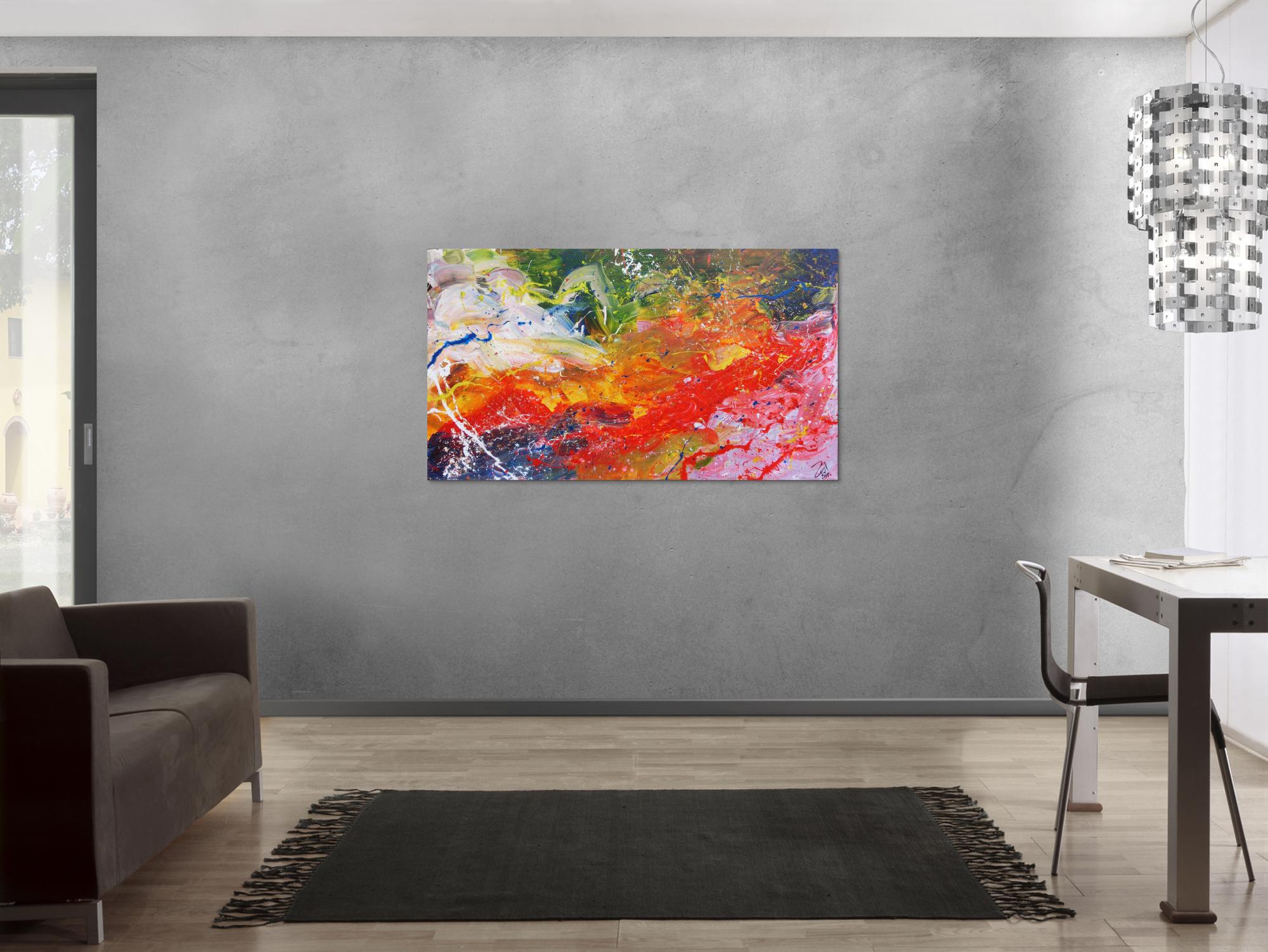 Buntes abstraktes Acrylgemälde sehr freundlch und fröhlich