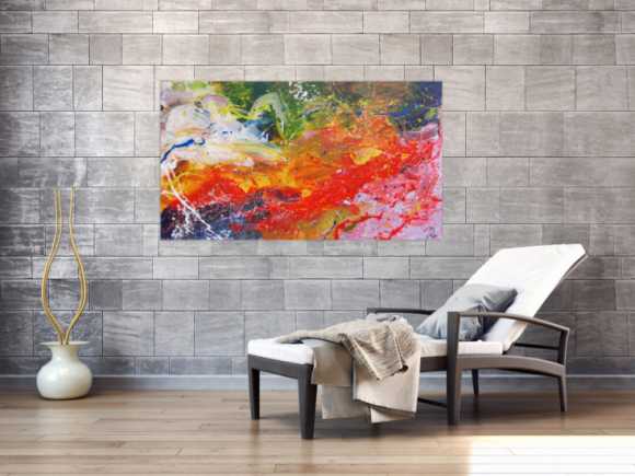 Buntes abstraktes Acrylgemälde sehr freundlch und fröhlich