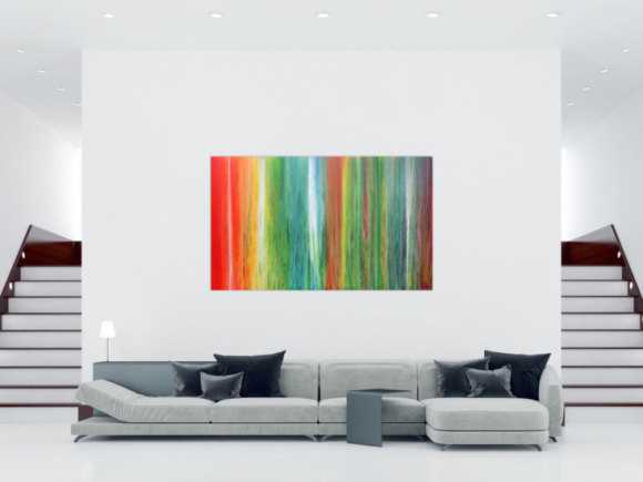 Einzigartiges und abstraktes Acrylbild aus vielen Farben sehr bunt und modern
