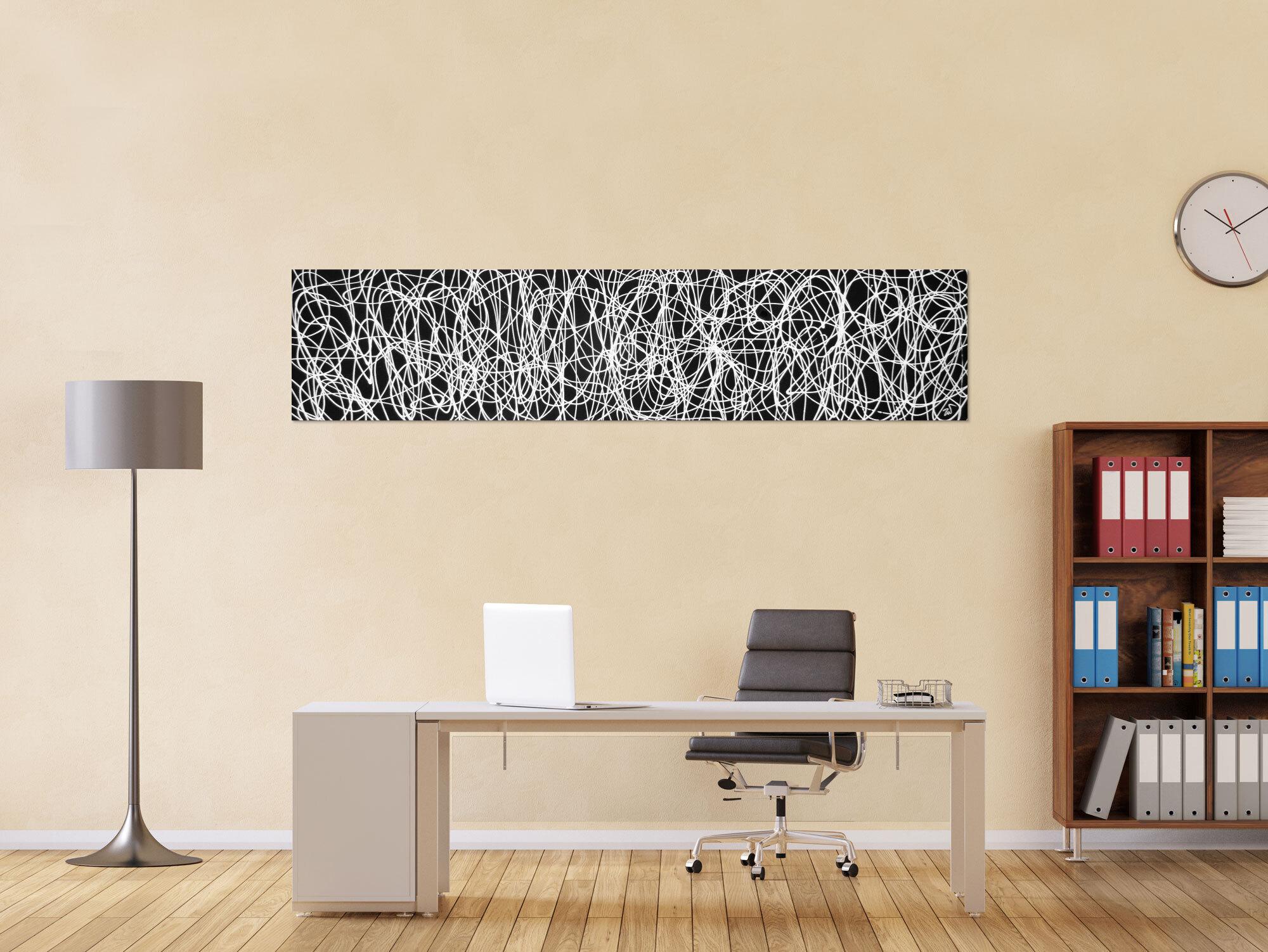 Abstraktes Acrylbild schwarz/weiß